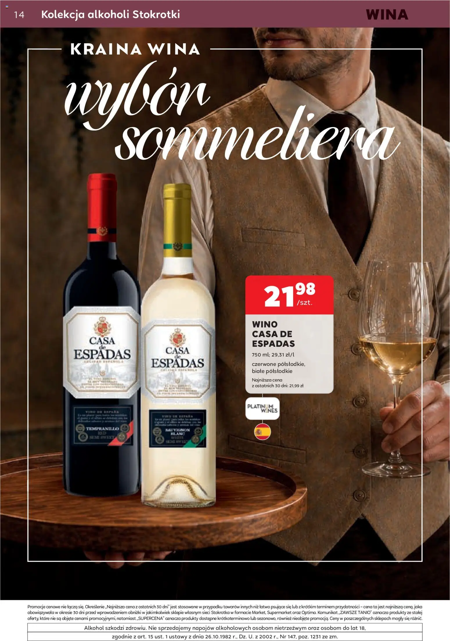 Stokrotka gazetka - Oferta alkoholowa od 03.09.2026 | Strona: 14 | Produkty: Stokrotka, Wino, Alkohol
