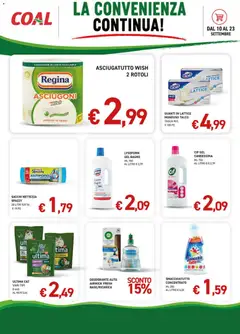 Anteprima del volantino Coal volantino La Convenienza Continua valido a partire dal 10/09/2026 | Pagina: 8 | Prodotti: Deodorante, Candeggina, Talco, Guanti monouso