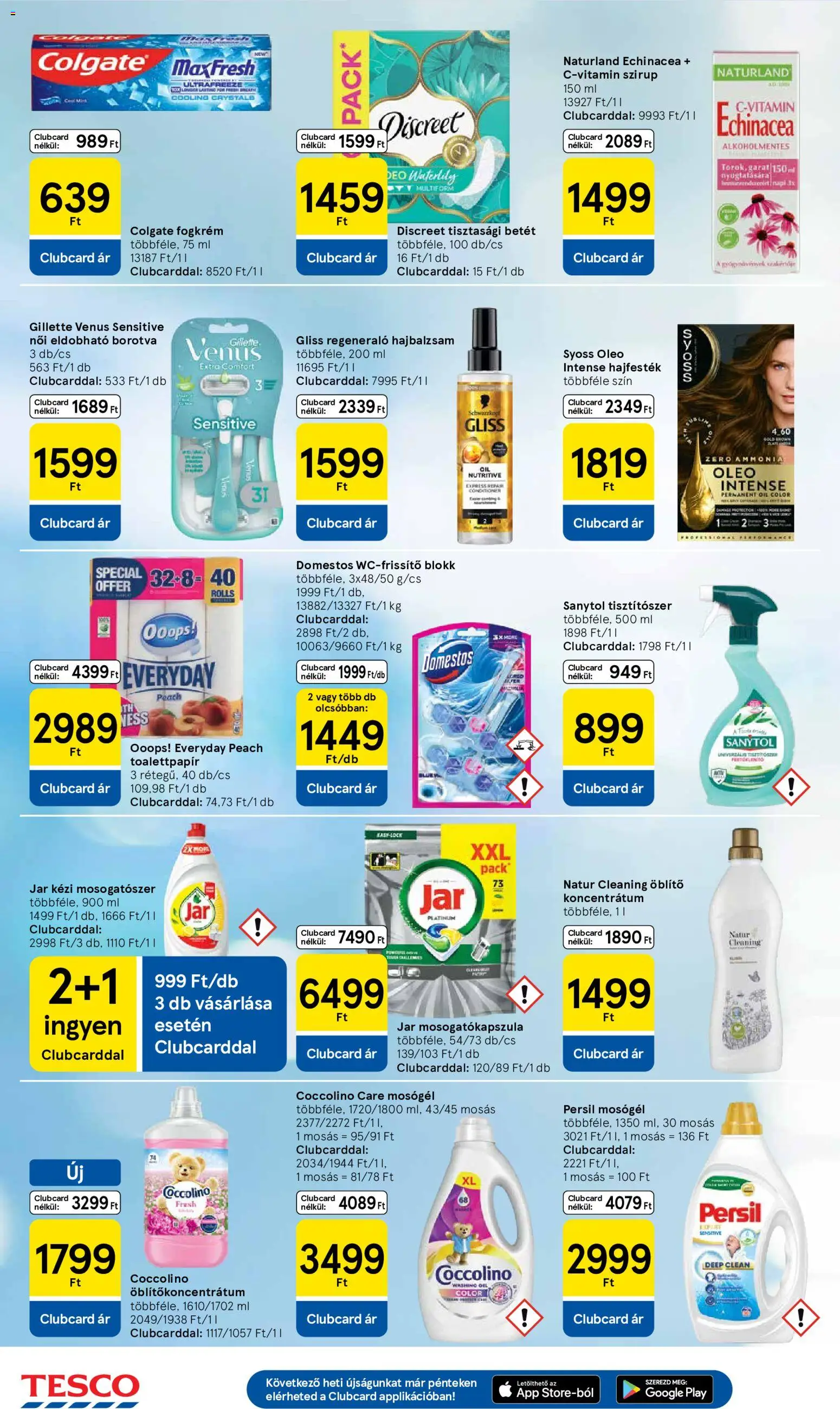 Tesco akciós ujság - amely érvényes a következő dátumtól: 21.05.2026 | Oldal: 8 | Termékek: Coccolino, Persil, Borotva, Öblítő