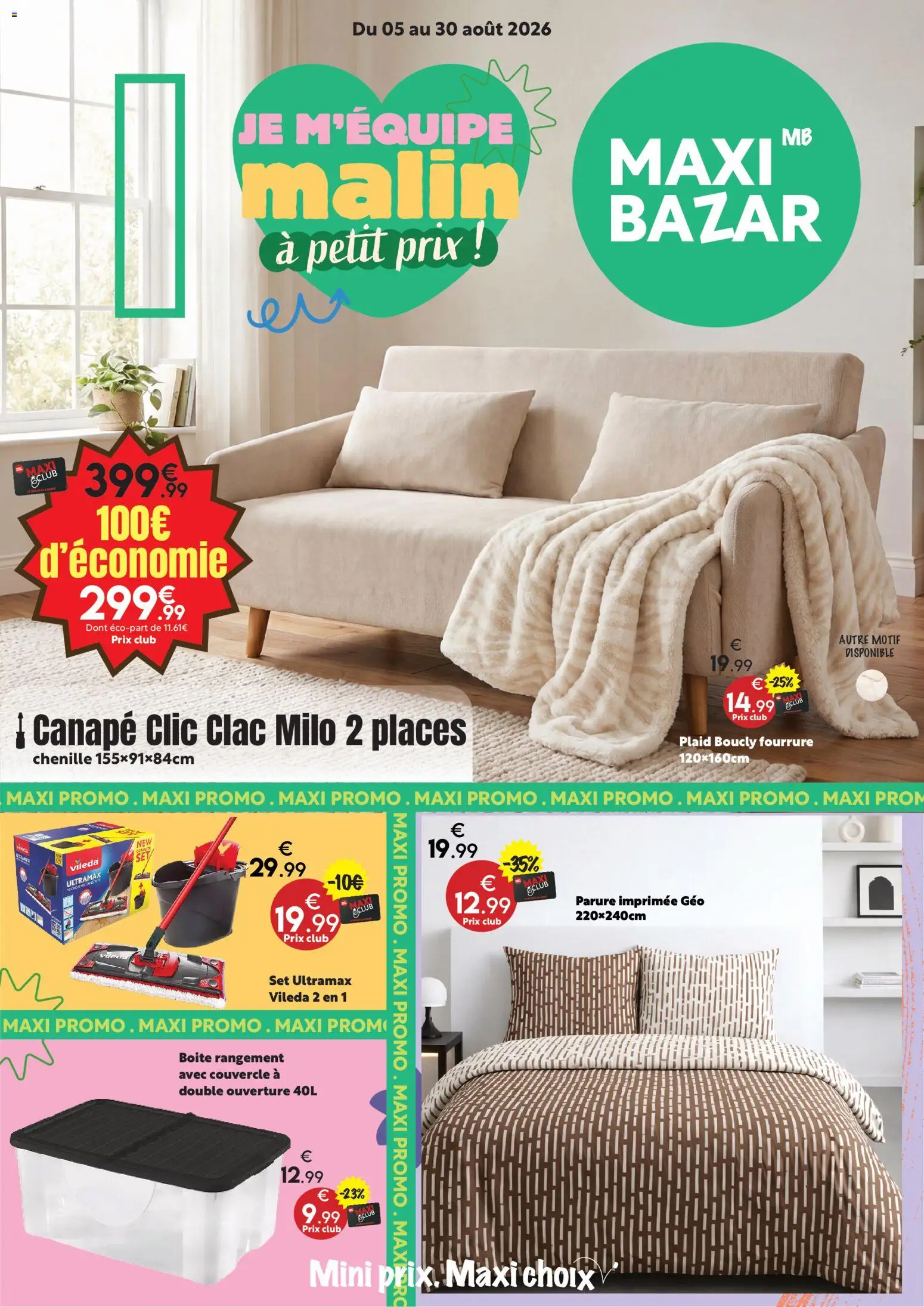 {H1} | Page: 1 | Produits: Canapé, Vileda