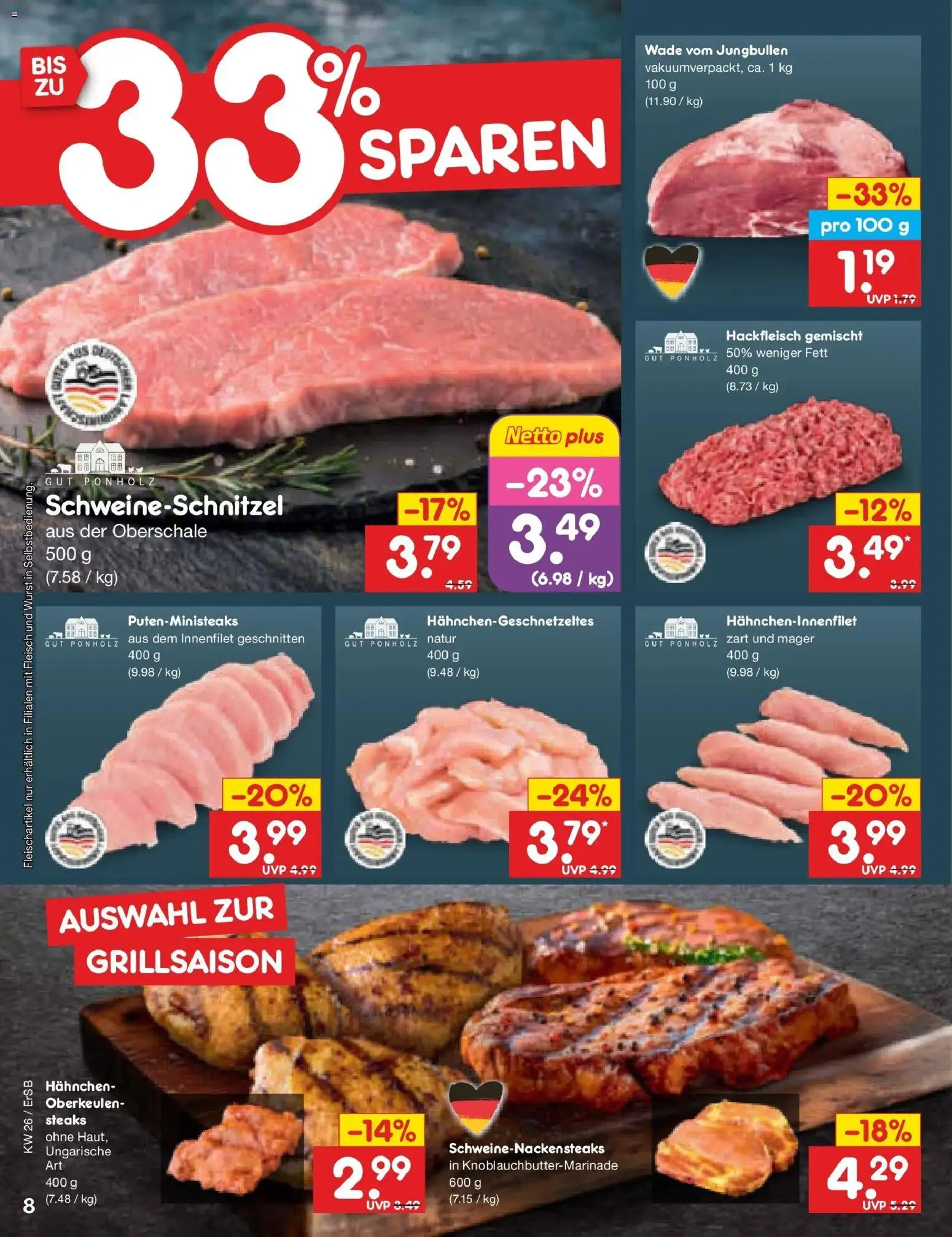 Netto Marken-Discount Prospekt Nordhausen – gültig ab 21.06.2026 | Seite: 10 | Produkte: Hahnchen, Wurst, Fleisch, Hackfleisch
