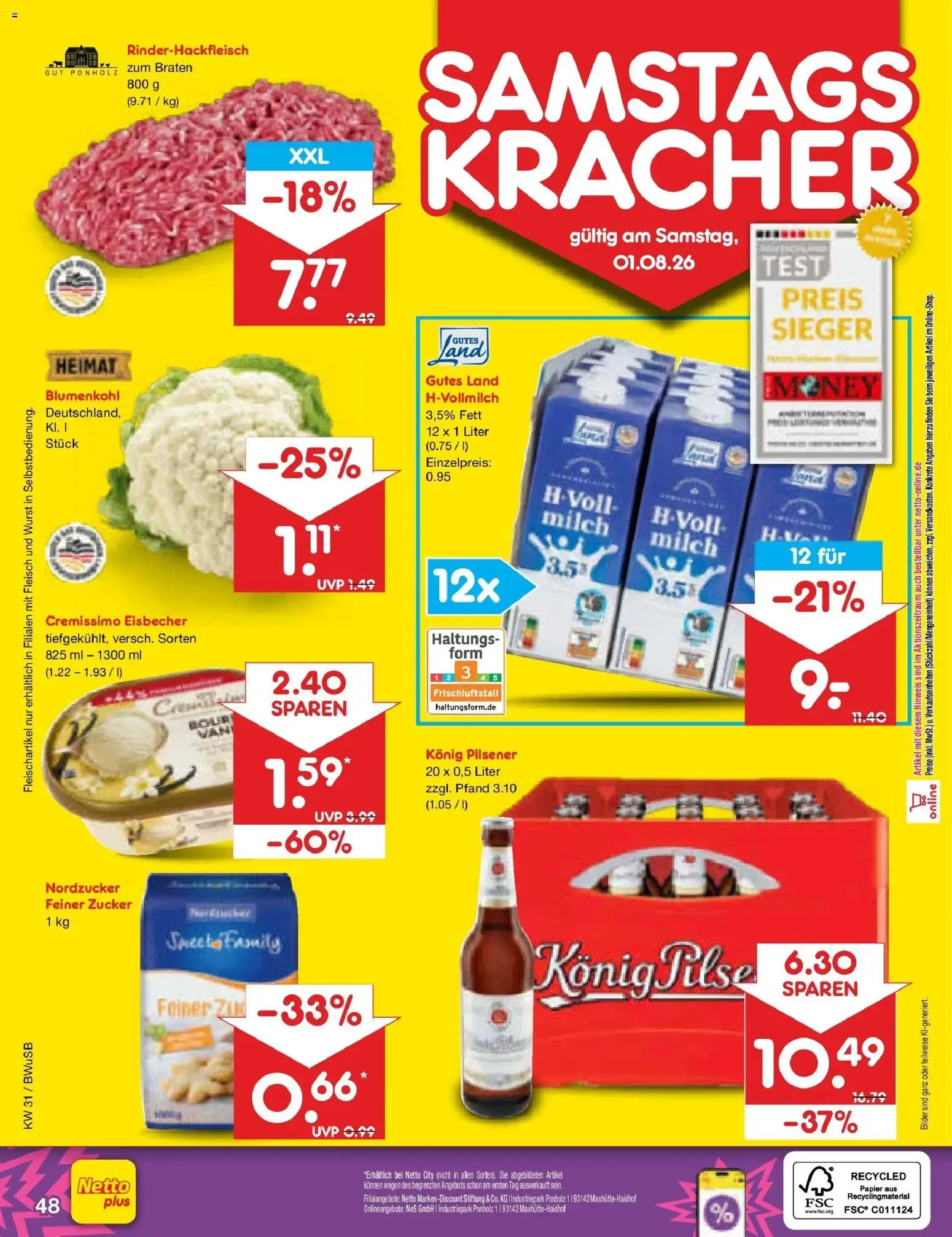 Netto Marken-Discount Prospekt Bielefeld – gültig ab 27.07.2026 | Seite: 67 | Produkte: Bilder, Wurst, Blumenkohl, Fleisch