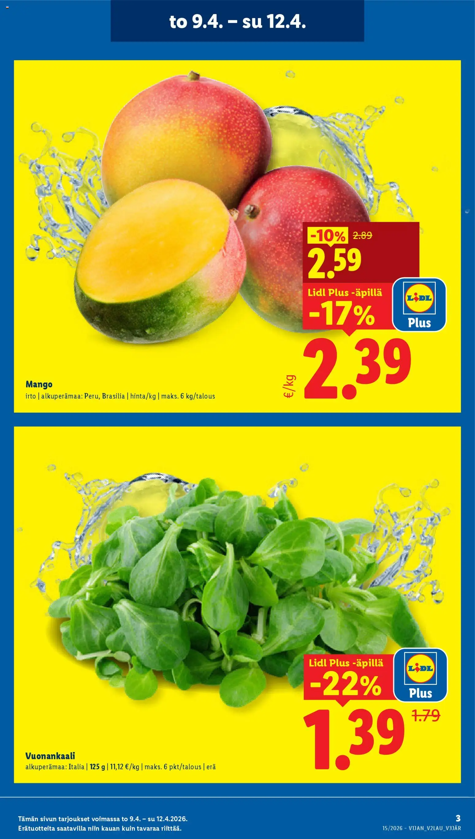 Lidl tarjoukset – voimassa 09/04/2026 alkaen | Sivu: 3 | Tuotteet: Mango