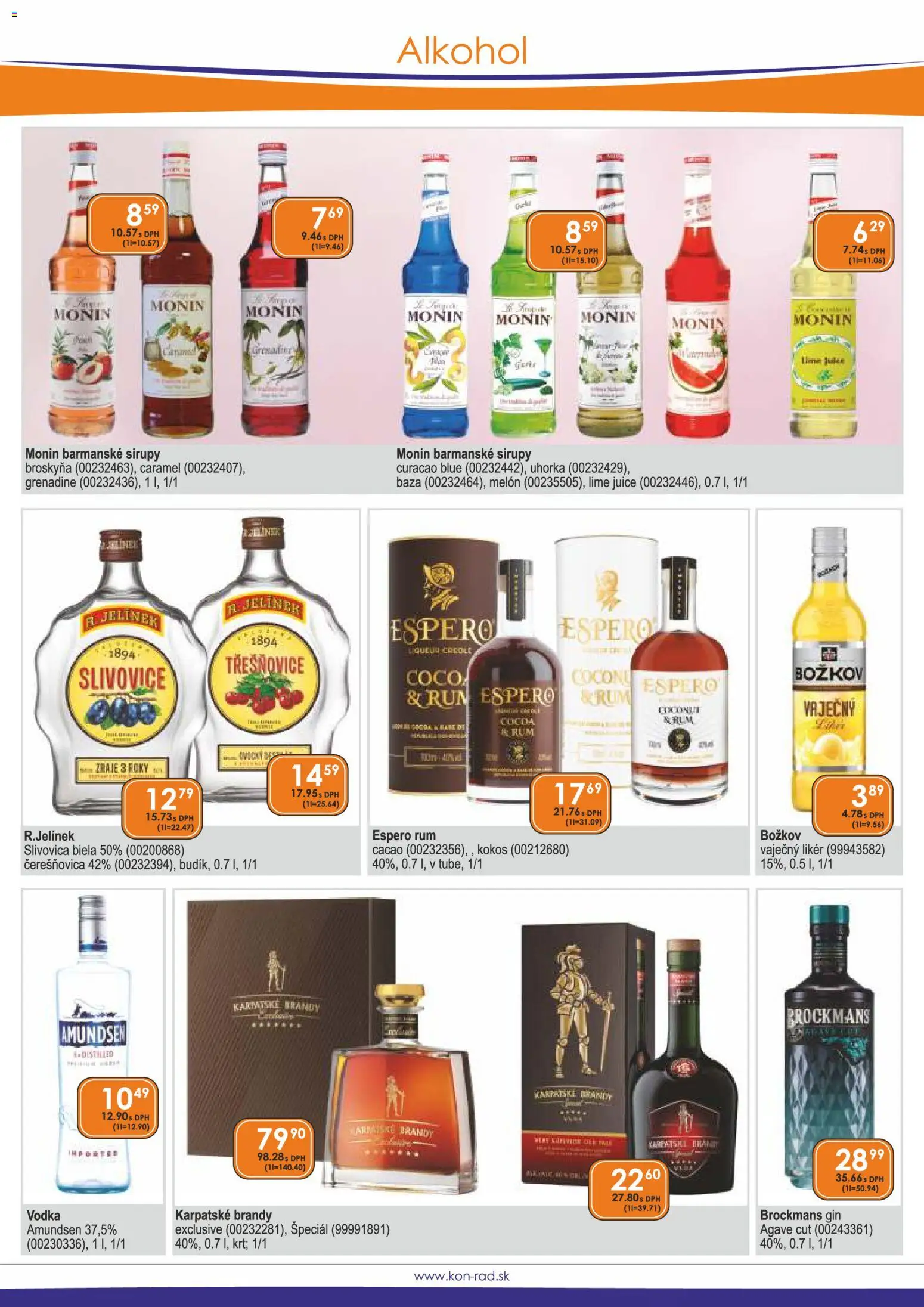 Nové KON - RAD akcie – leták je platný od 01.04.2026 | Strana: 10 | Produkty: Božkov, Slivovica, Gin, Vodka