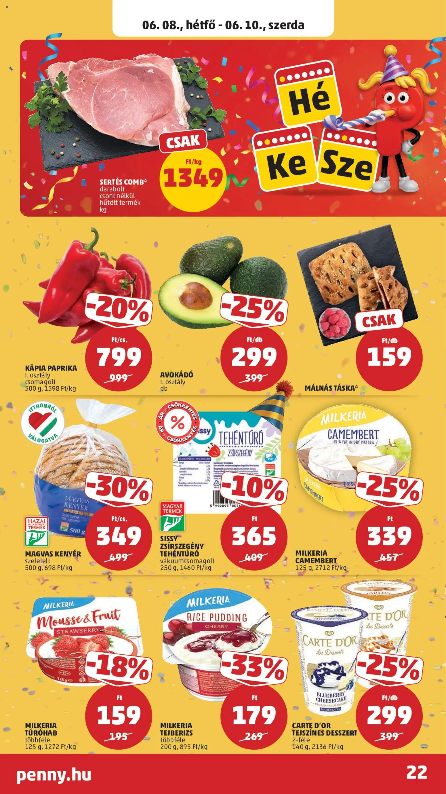 PENNY akciós ujság - amely érvényes a következő dátumtól: 04.06.2026 | Oldal: 26 | Termékek: Tejberizs, Cottage cheese, Avokádó, Kápia paprika