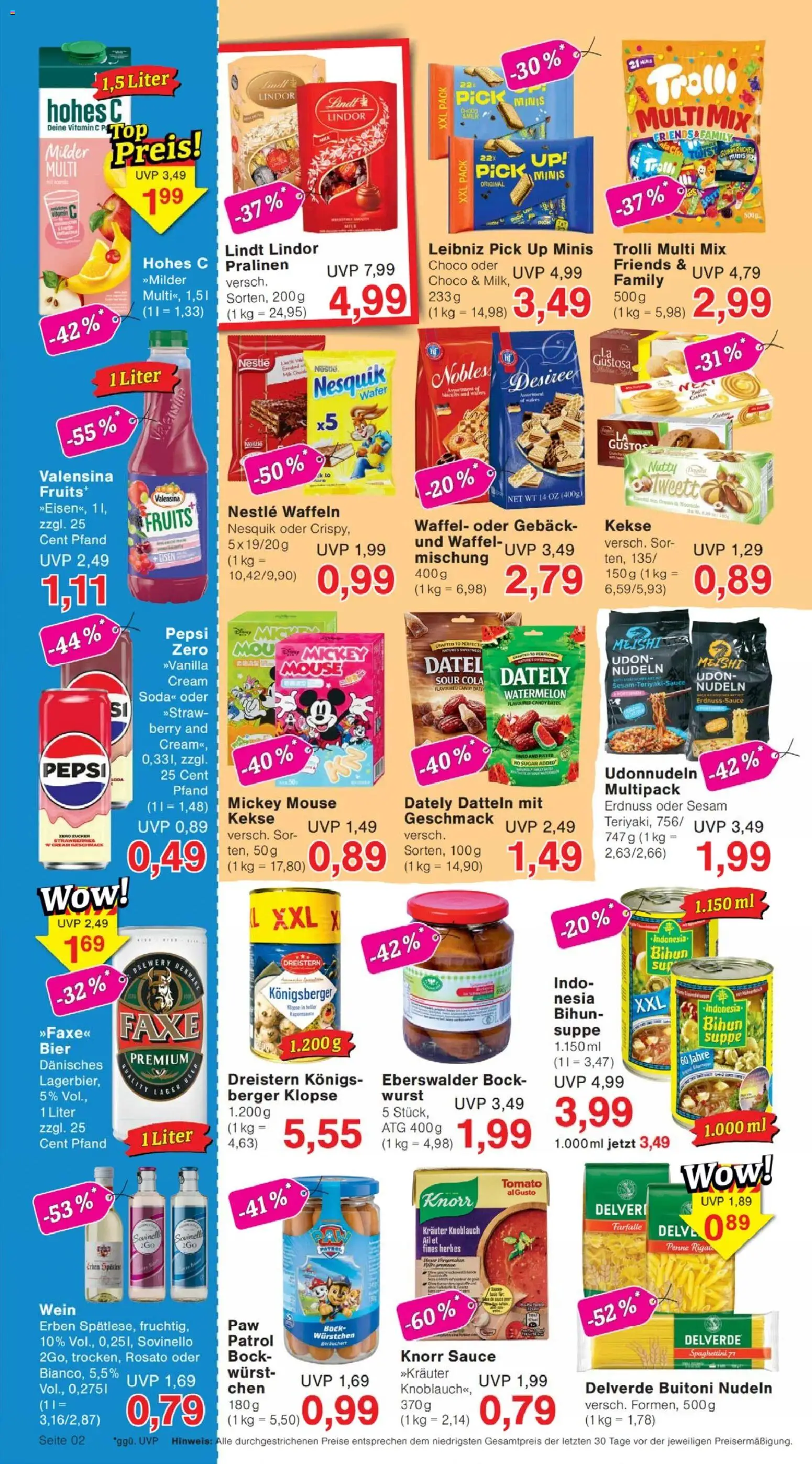 Jawoll Prospekt – gültig ab 27.07.2026 | Seite: 2 | Produkte: Waffeln, Valensina, Hohes c, Lindt