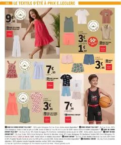 E.Leclerc - Prévisualisation de SHORT ENFANT, Du 3 au 14 ans. Modèle à fleurs du 3 au 8 ans. 60% Coton et 40% Polyester Recyclé. Existe en Junior du XXS au M au prix de 4.95€. Autres coloris et modèles disponibles valide à partir de 19.05.2026 | Page: 20
