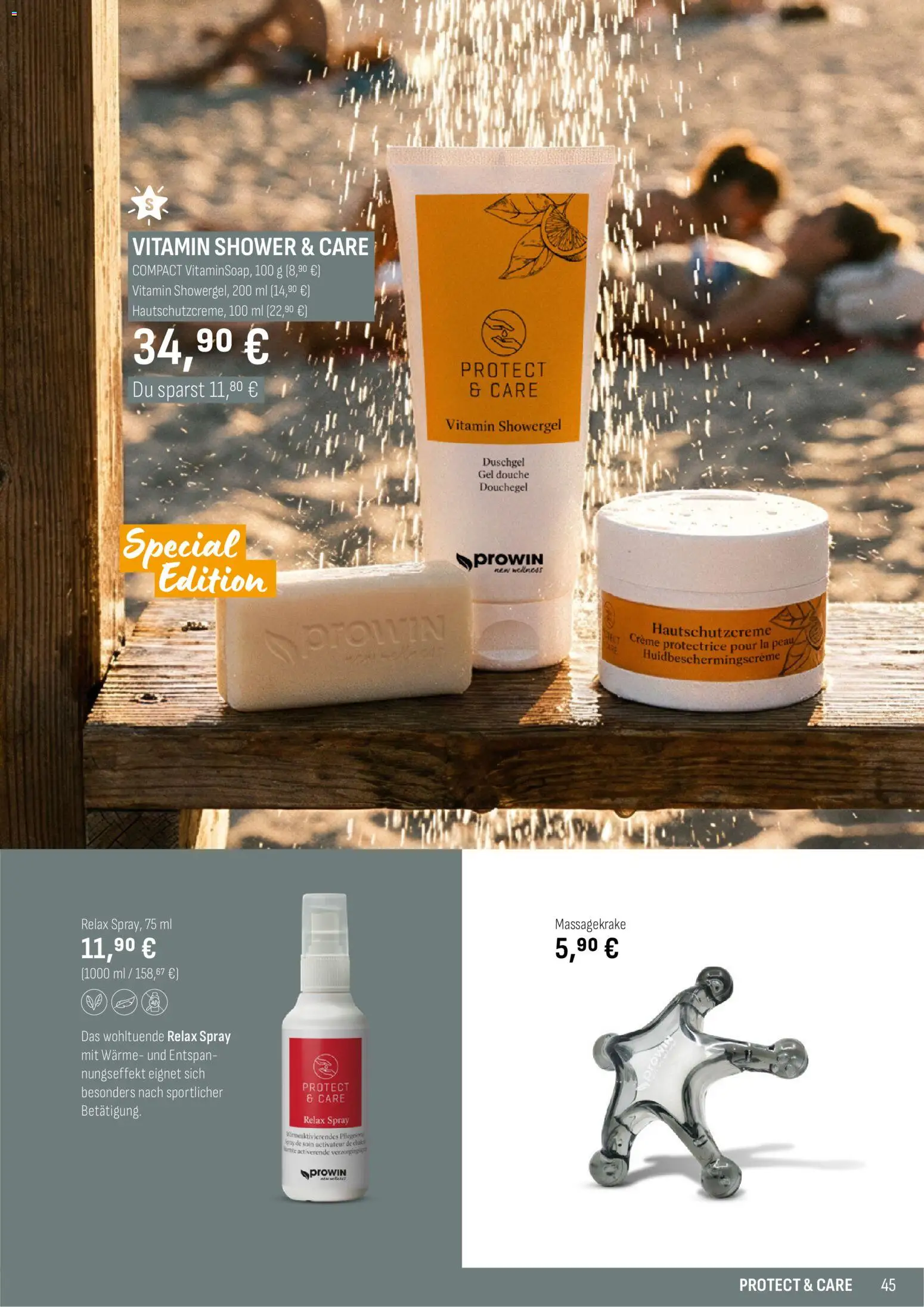 Katalog ProWin New Wellness April / September 2026 – gültig ab 01.04.2026 | Seite: 45 | Produkte: Creme, Duschgel