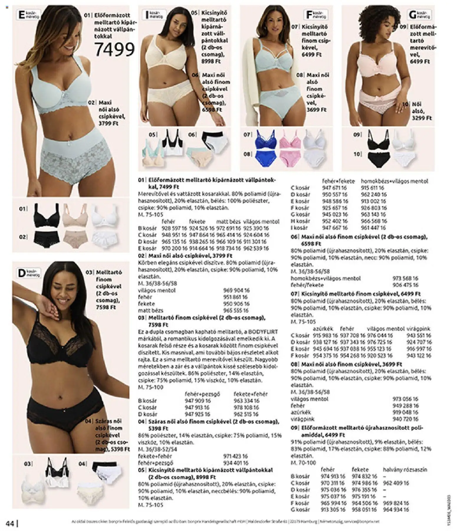 Bonprix akciós ujság - amely érvényes a következő dátumtól: 16.06.2026 | Oldal: 46 | Termékek: Női alsó, Kosár, Melltartó