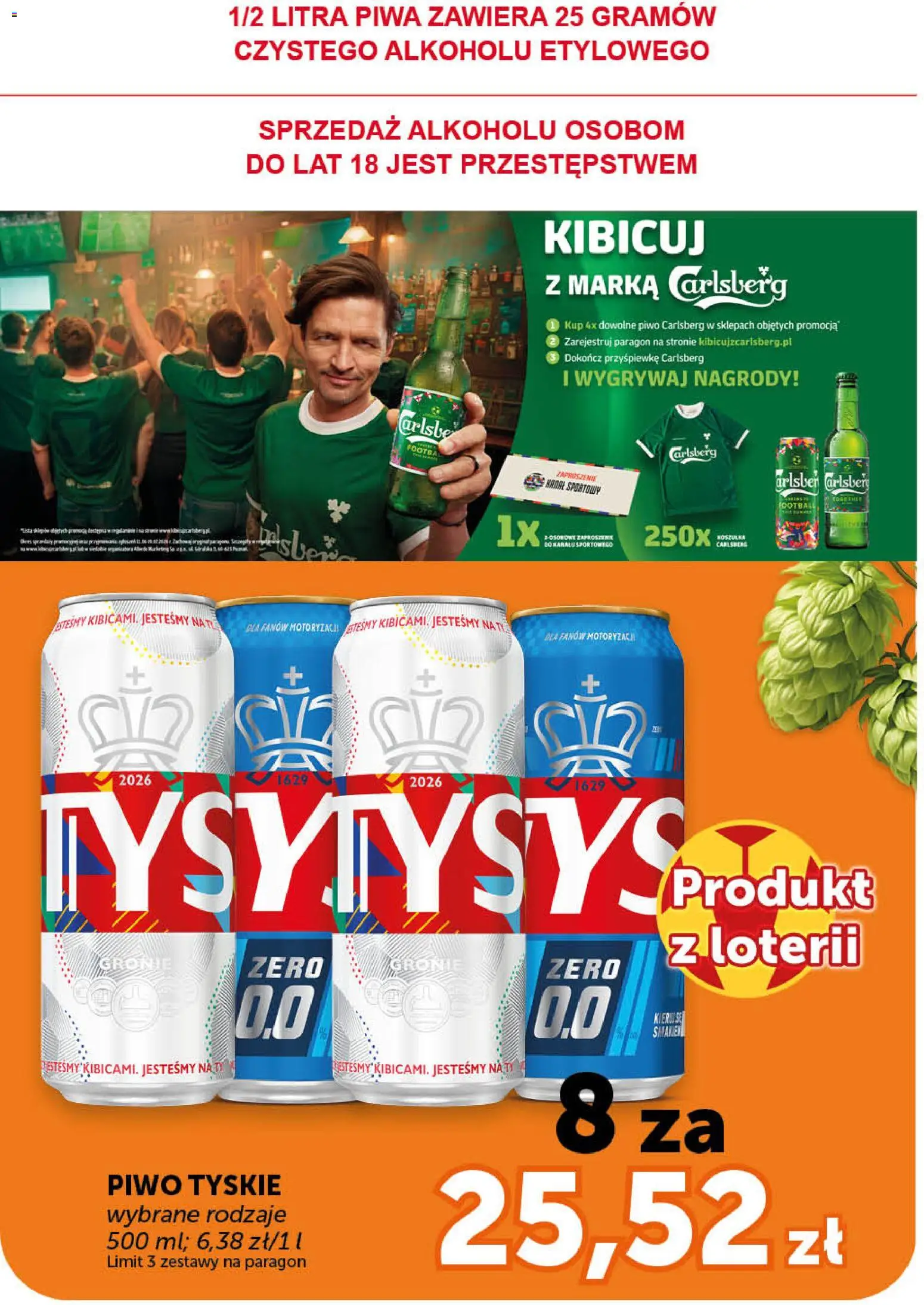 Groszek gazetka - Minimarket od 18.06.2026 | Strona: 3 | Produkty: Tyskie, Piwo Carlsberg, Piwo