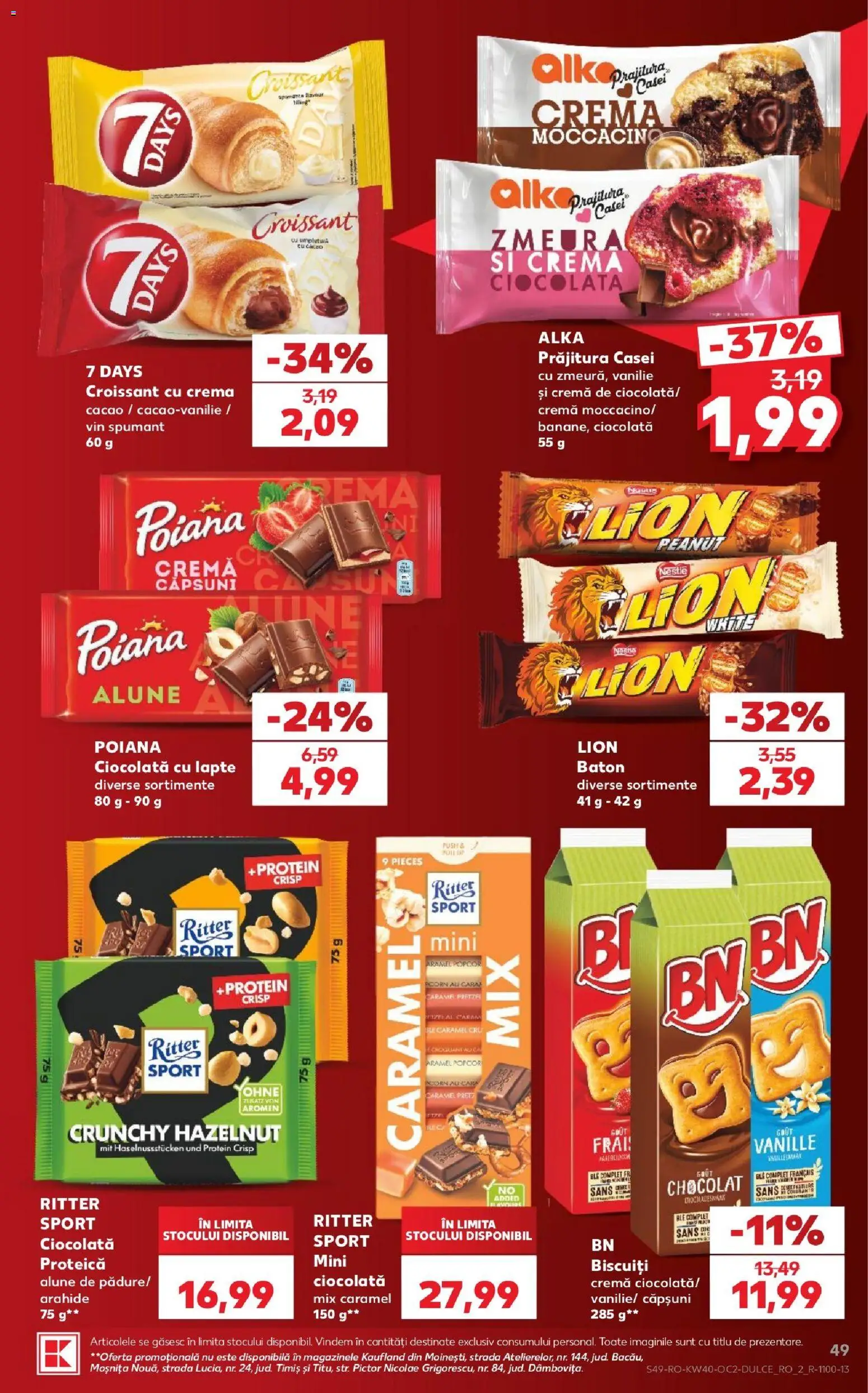 Noul catalog Kaufland – valabil de la 30.09.2026 | Pagină: 49 | Produse: Arahide, Ritter Sport, Cacao, Biscuiți
