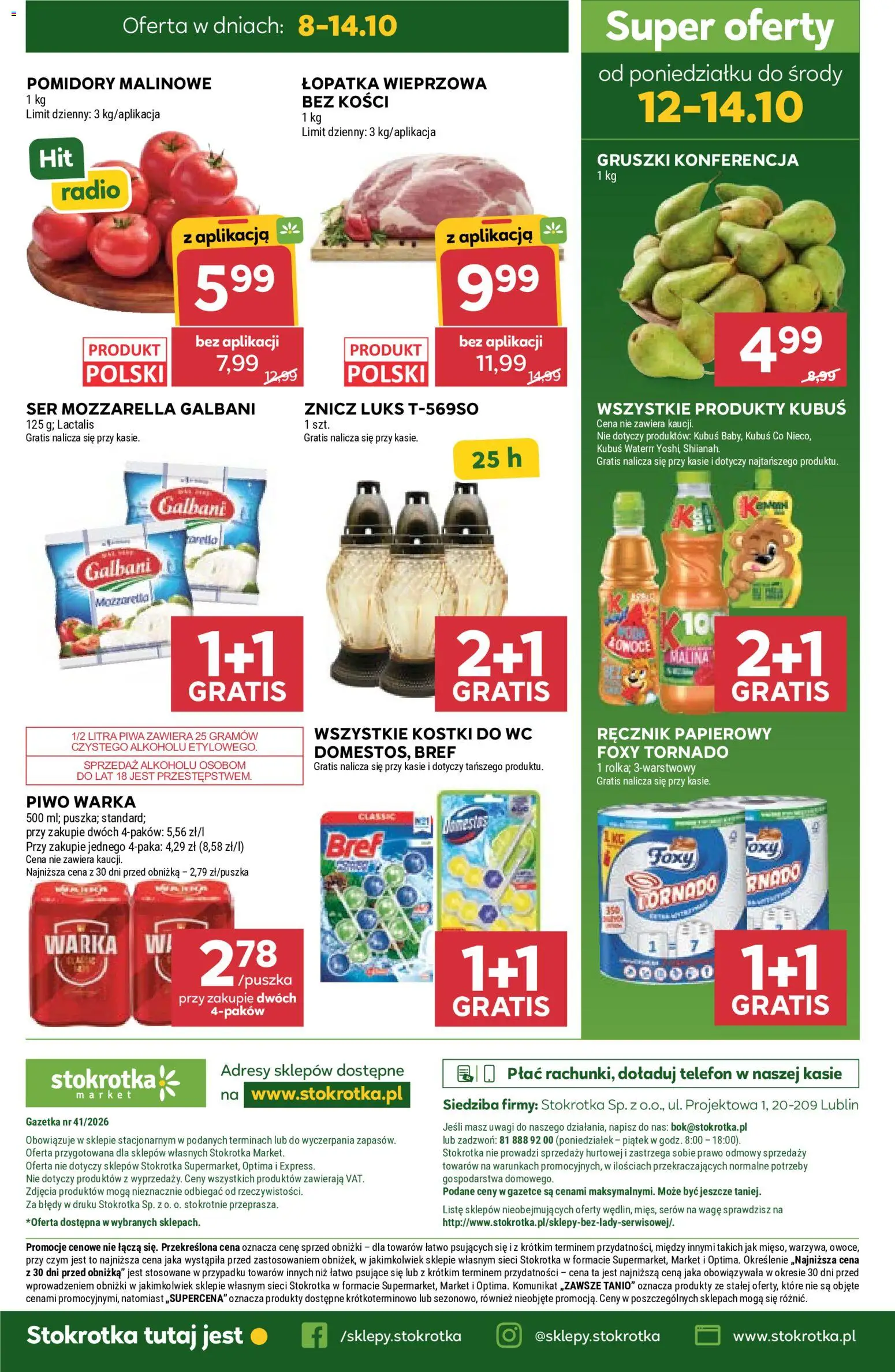 Stokrotka gazetka - Market od 08.10.2026 | Strona: 31 | Produkty: Malina, Radio, Stokrotka, Warka