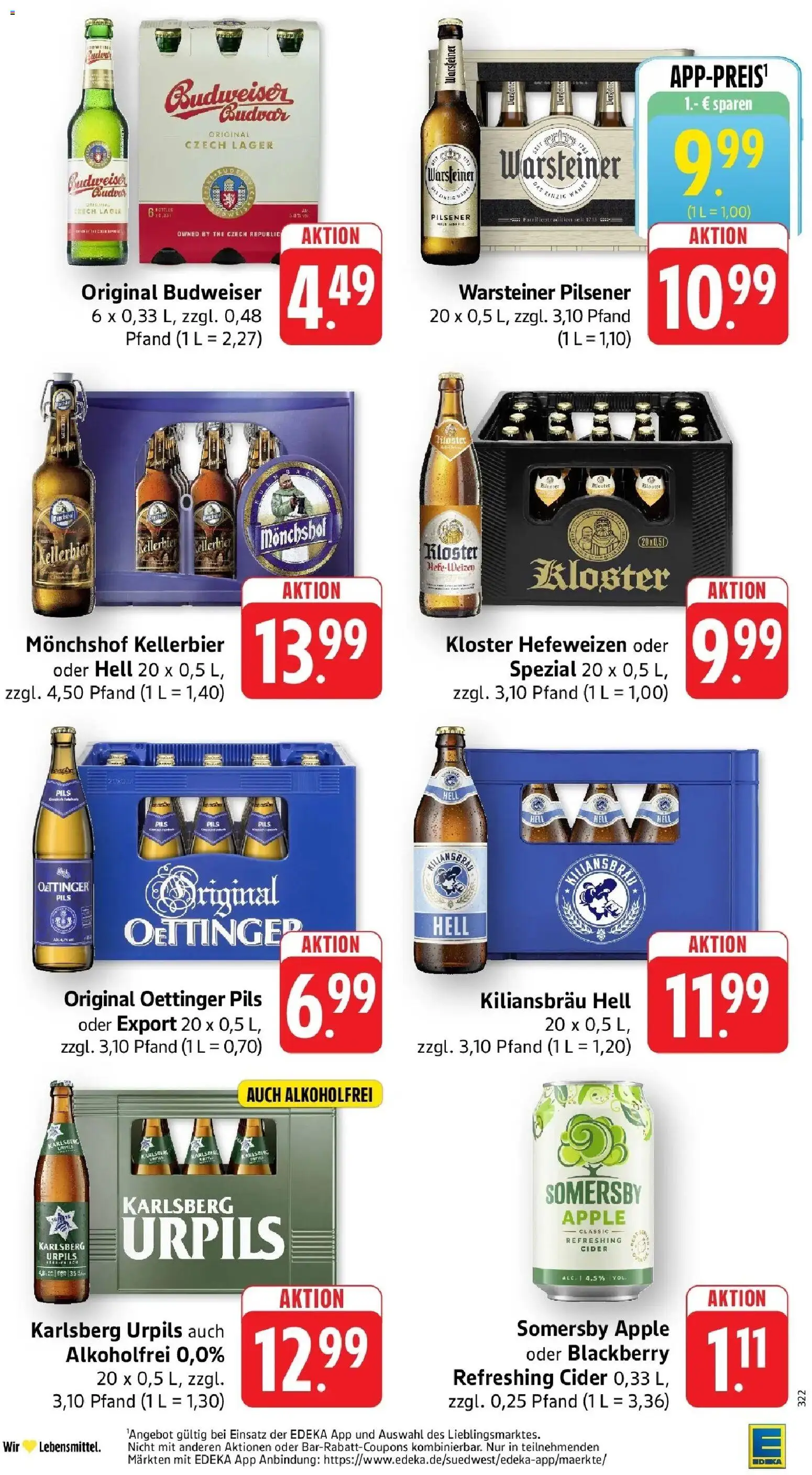 Edeka Prospekt Neunkirchen-Wellesweiler – gültig ab 27.07.2026 | Seite: 31 | Produkte: Monchshof, Pils, Oettinger, Budweiser