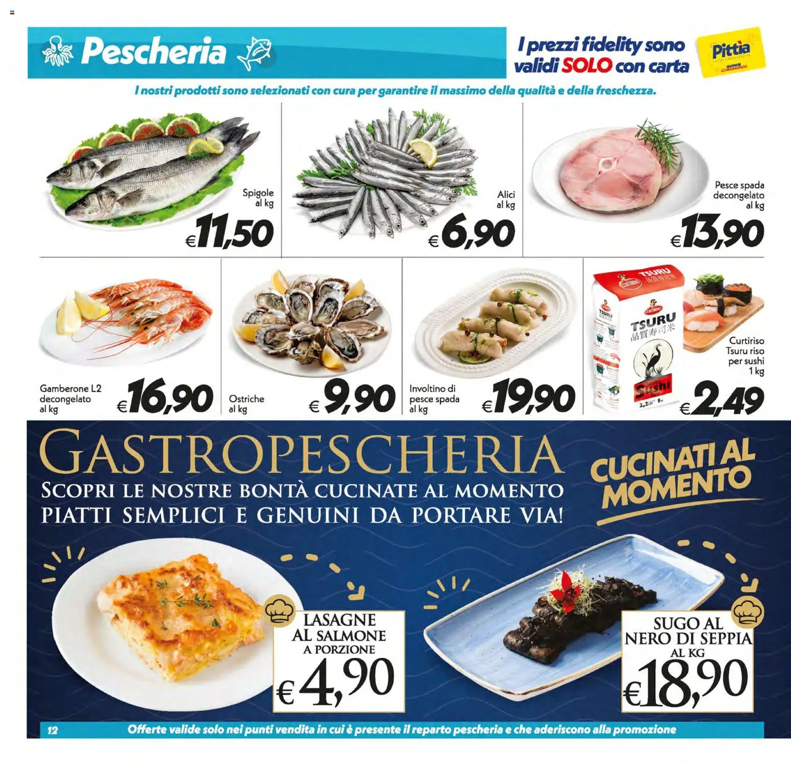 Volantino SuperConveniente del 30/06/2026 | Pagina: 12 | Prodotti: Pesce, Pesce spada, Sushi, Alici