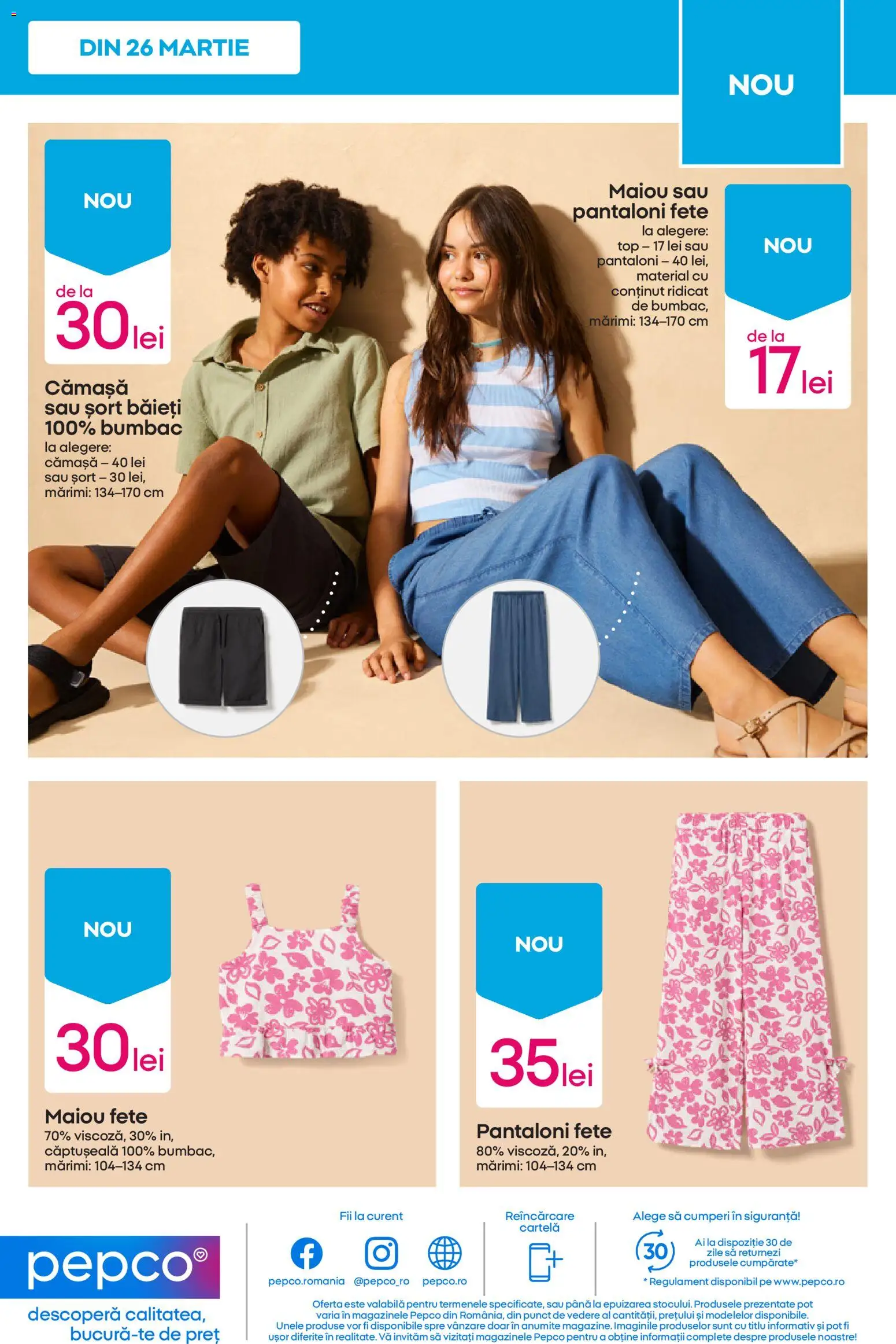 Noul catalog Pepco – valabil de la 19.03.2026 | Pagină: 13 | Produse: Șort, Top, Maiou, Pantaloni