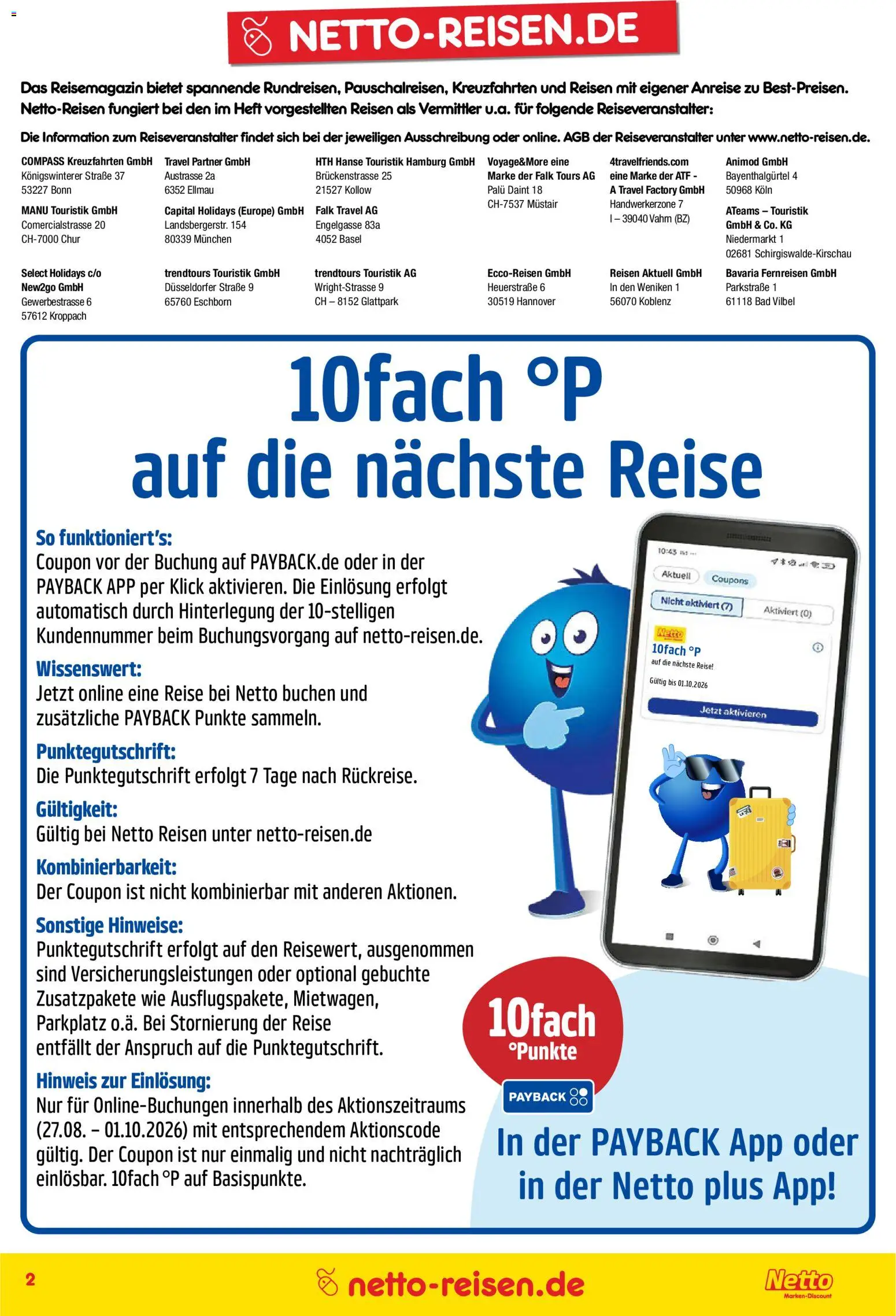 Netto Reisen Prospekt – gültig ab 27.08.2026 | Seite: 2 | Produkte: Bad
