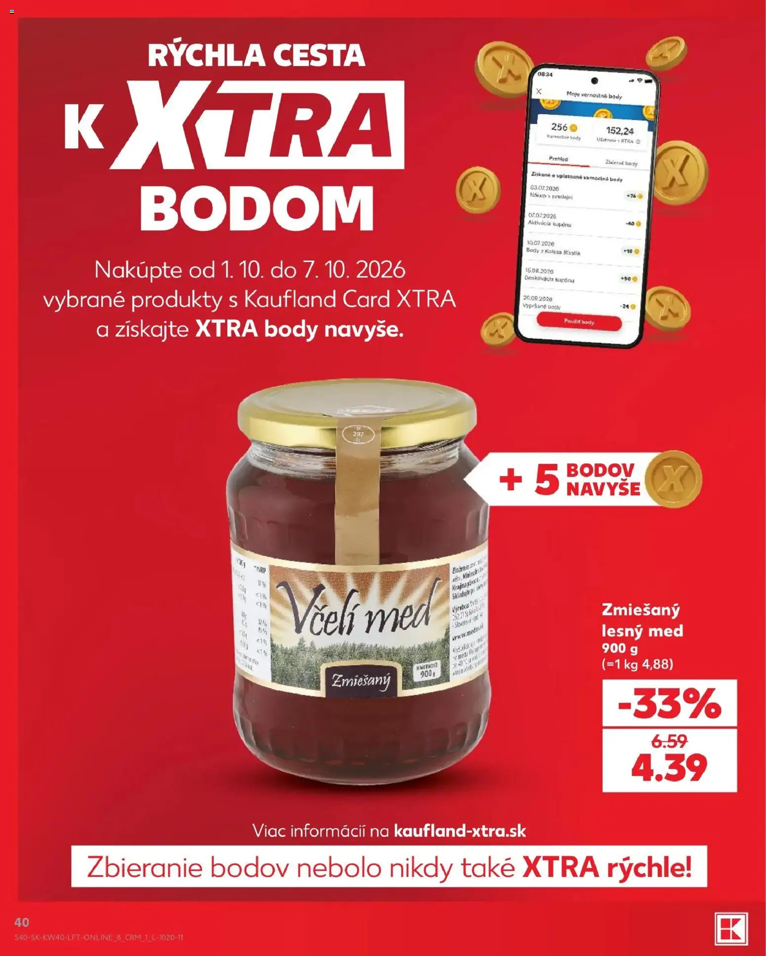 Nové Kaufland akcie – leták je platný od 01.10.2026 | Strana: 40 | Produkty: Med