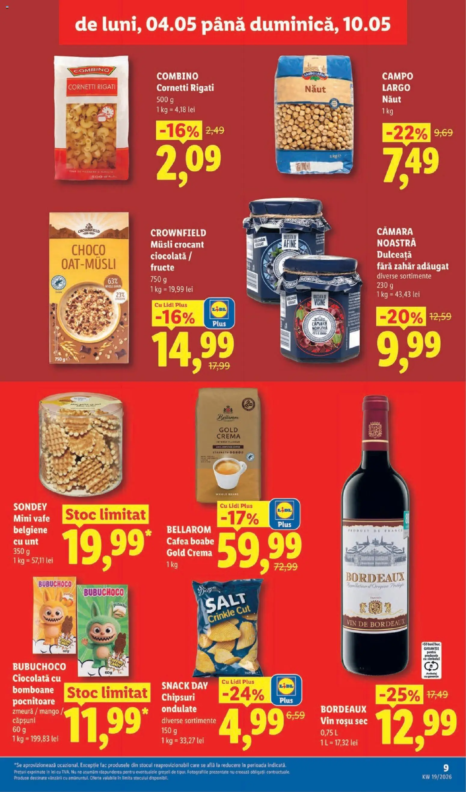 Noul catalog Lidl – valabil de la 04.05.2026 | Pagină: 9 | Produse: Bomboane, Căpșuni, Chipsuri, Zahăr
