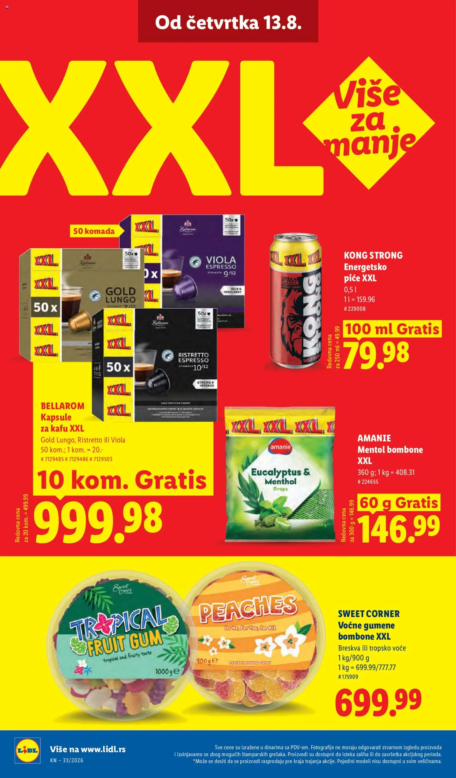 Lidl katalog - važi od 13.08.2026 | Strana: 62 | Proizvode: Gumene bombone, Piće, Breskva, Tropsko voće