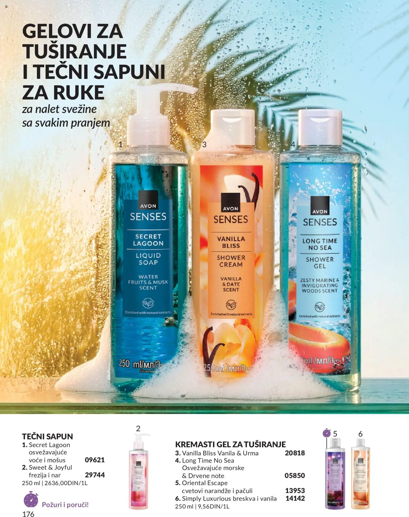 AVON katalog - važi od 01.08.2026 | Strana: 176 | Proizvode: Tečni sapun, Sapun, Breskva, Narandže