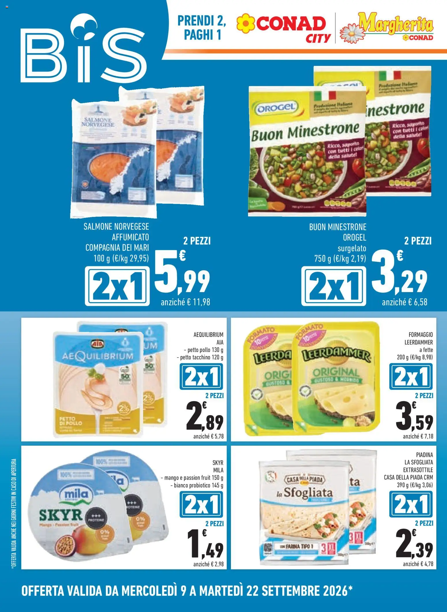 Volantino Conad del 09/09/2026 | Pagina: 2 | Prodotti: Petto di Pollo, Minestrone, Pollo, Skyr