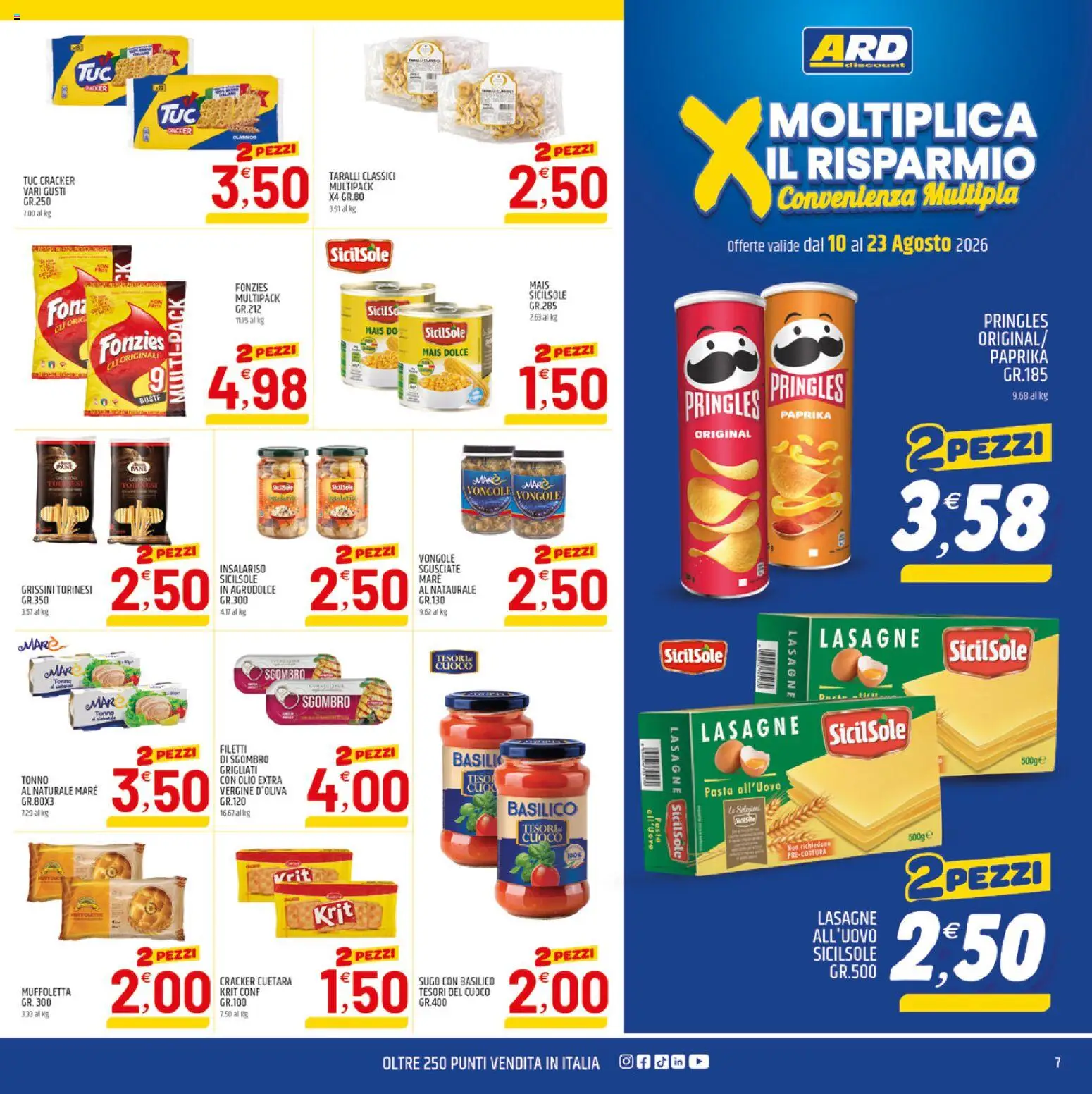 Volantino ARD Discount del 10/08/2026 | Pagina: 15 | Prodotti: Cracker, Tonno, Sugo, Sgombro
