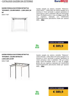 Anteprima del volantino Eurobrico Gazebi da esterno catalogo valido a partire dal 23.07.2025 | Pagina: 24
