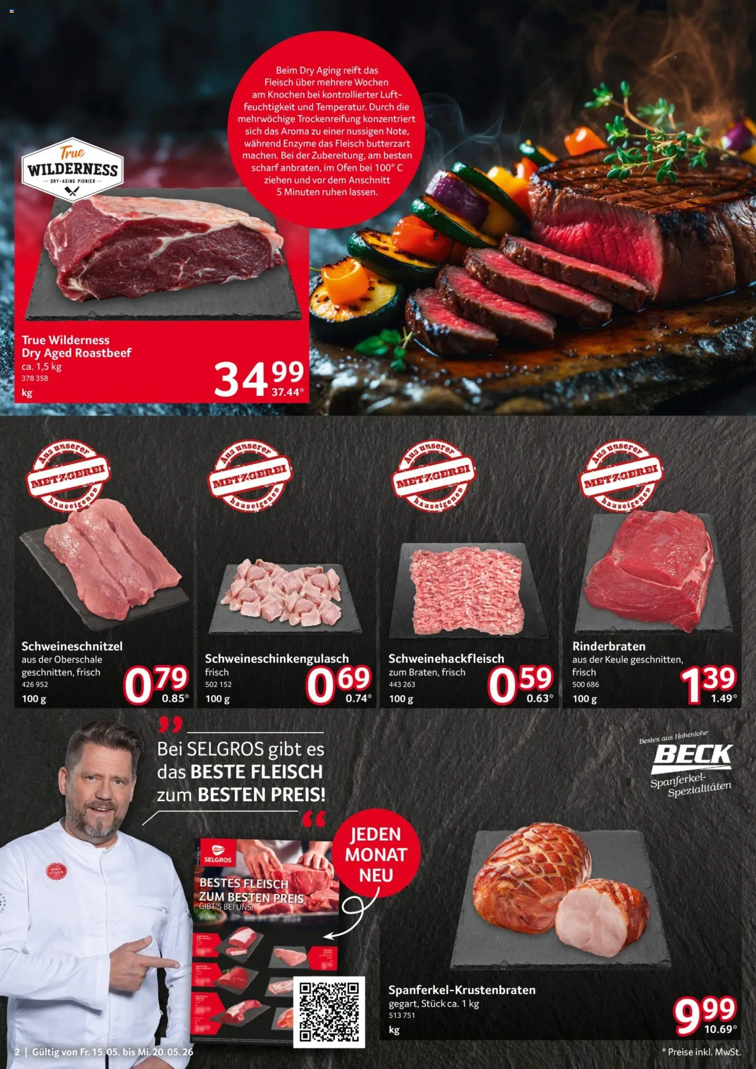 Selgros Prospekt 	 – gültig ab 15.05.2026 | Seite: 2 | Produkte: Rinderbraten, Ofen, Roastbeef, Fleisch