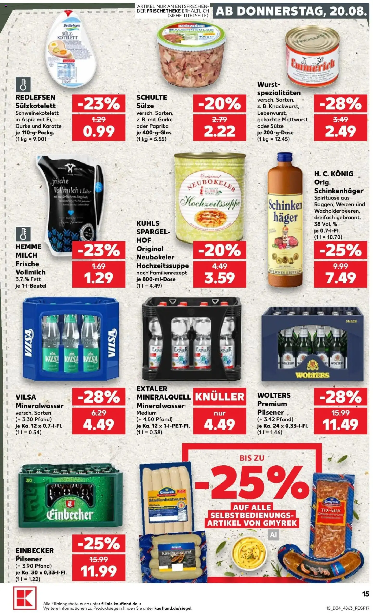 Prospekt Kaufland ab 20.08.2026 » Angebote Online zum Blättern | Seite: 15 | Produkte: Spezialitäten, Spargel, Mineralwasser, Paprika