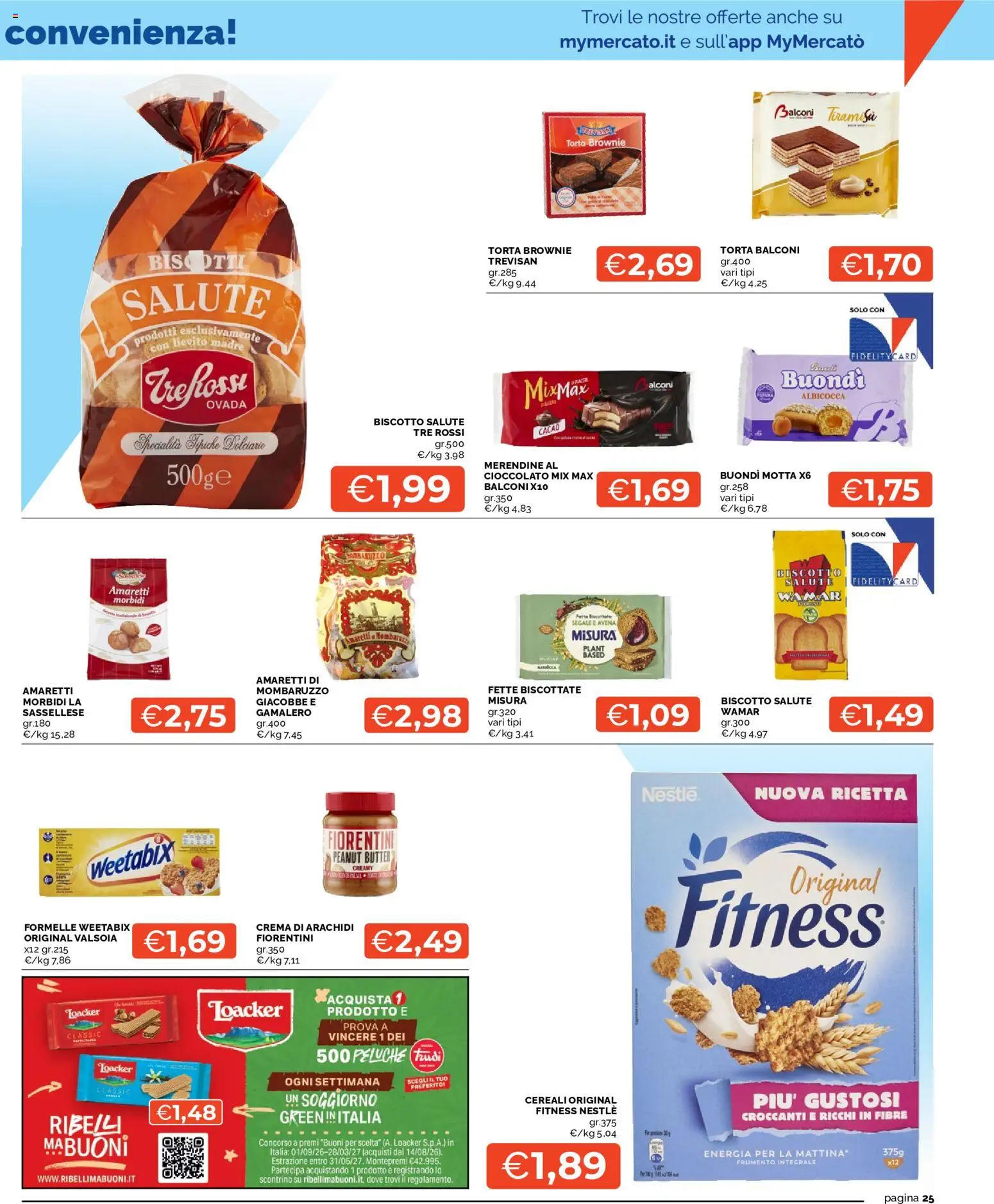 Volantino Mercatò del 01/10/2026 | Pagina: 25 | Prodotti: Peluche, Arachidi, Fette biscottate, Merendine