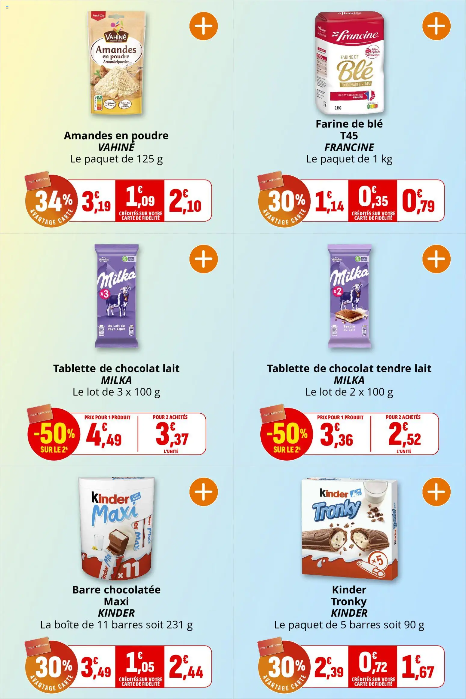 {H1} | Page: 23 | Produits: Farine de ble, Amandes en poudre, Farine, Lait
