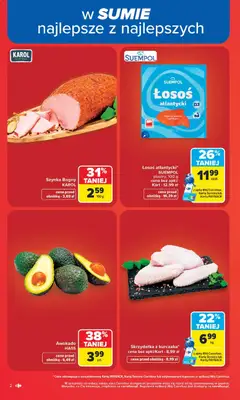 Pogląd oferty "Carrefour gazetka" - ważna od 27.07.2026 | Strona: 4 | Produkty: Łosoś atlantycki, Szynka, Łosoś, Awokado