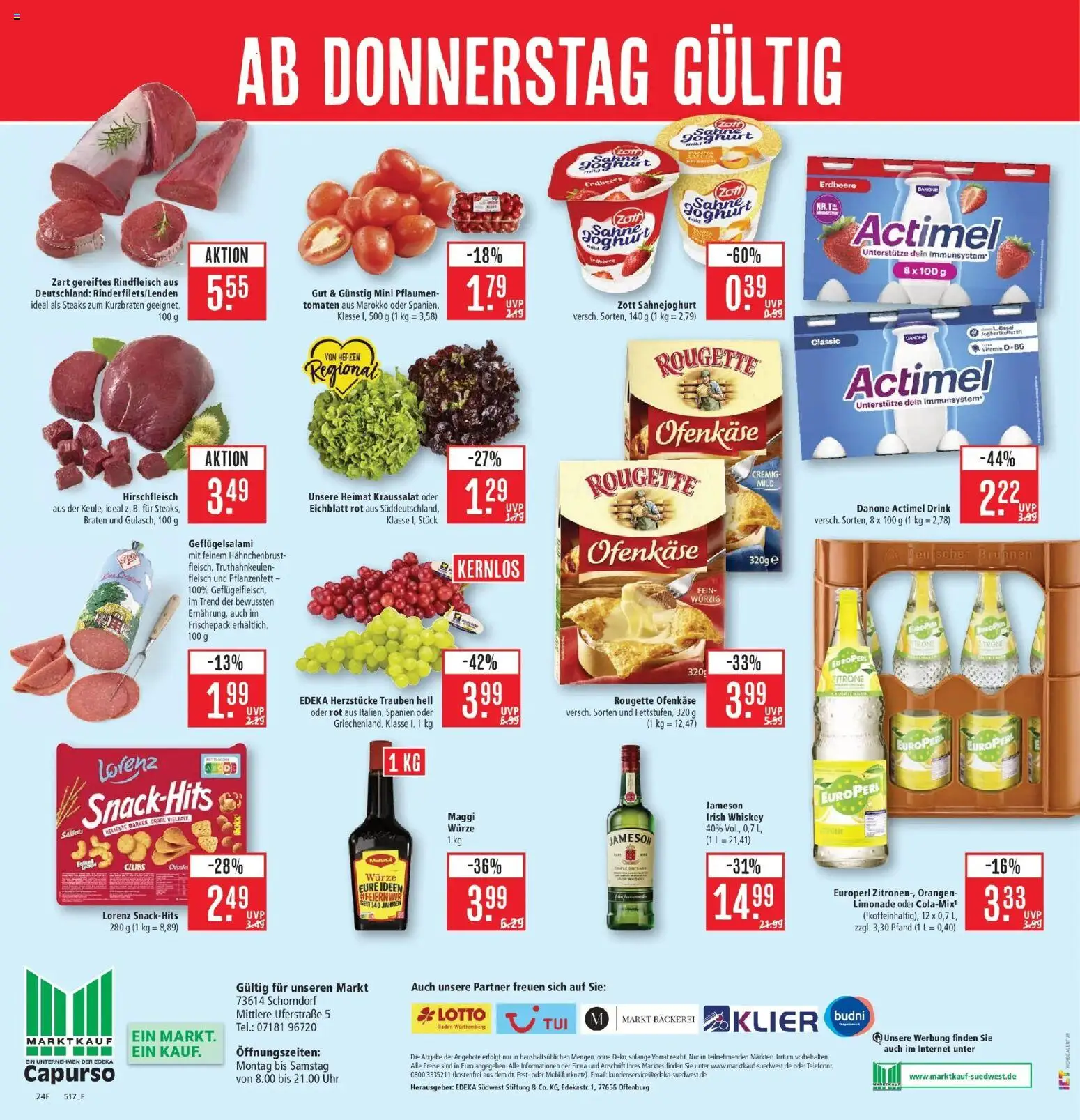 Marktkauf Prospekt Schorndorf (ab 26.10.2026) » Angebote online | Seite: 30 | Produkte: Bäckerei, Trauben, Rindfleisch, Whiskey