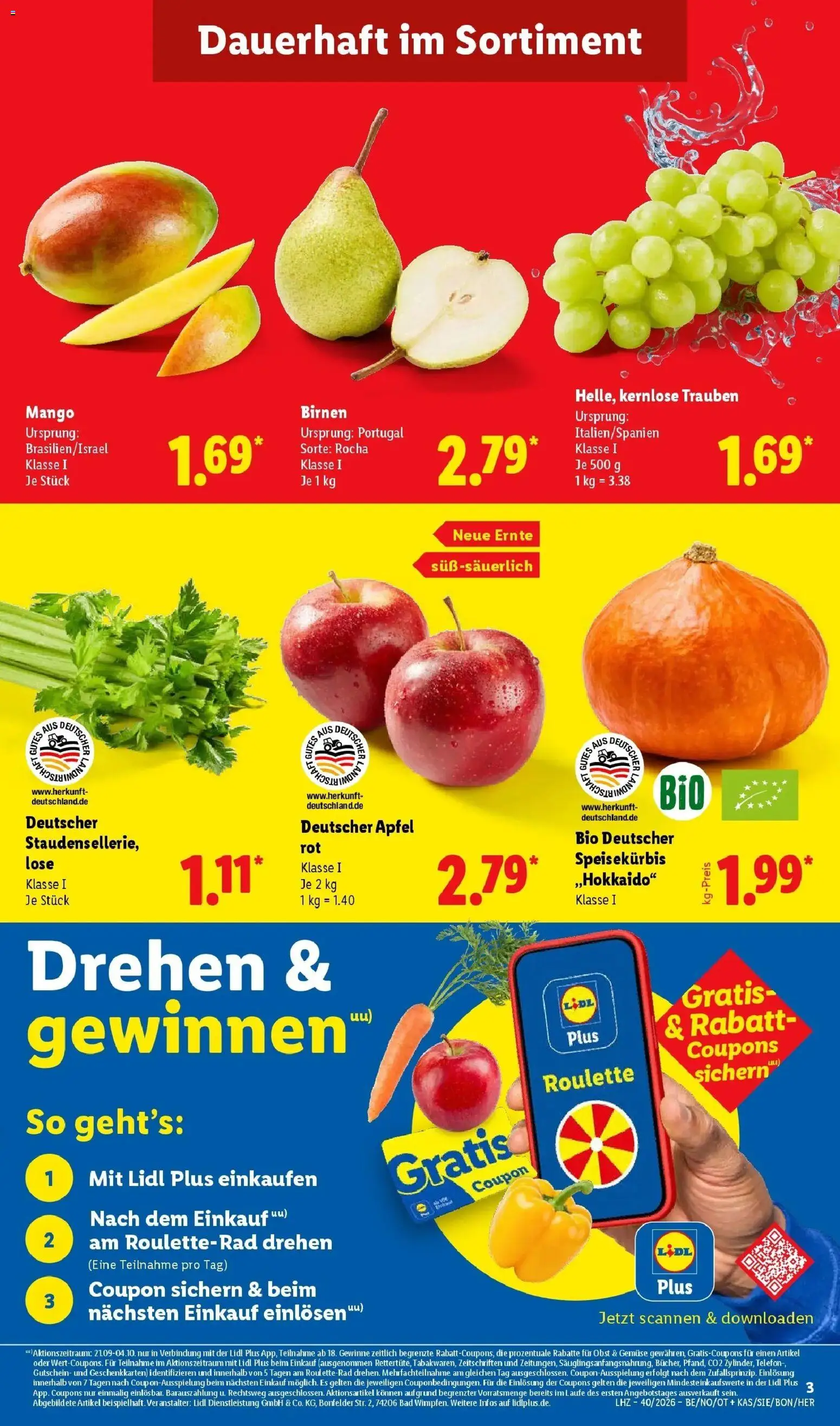 Lidl Prospekt Plettenberg (ab 28.09.2026) zum Blättern » Angebote | Seite: 3 | Produkte: Bad, Gemüse, Mango, Telefon