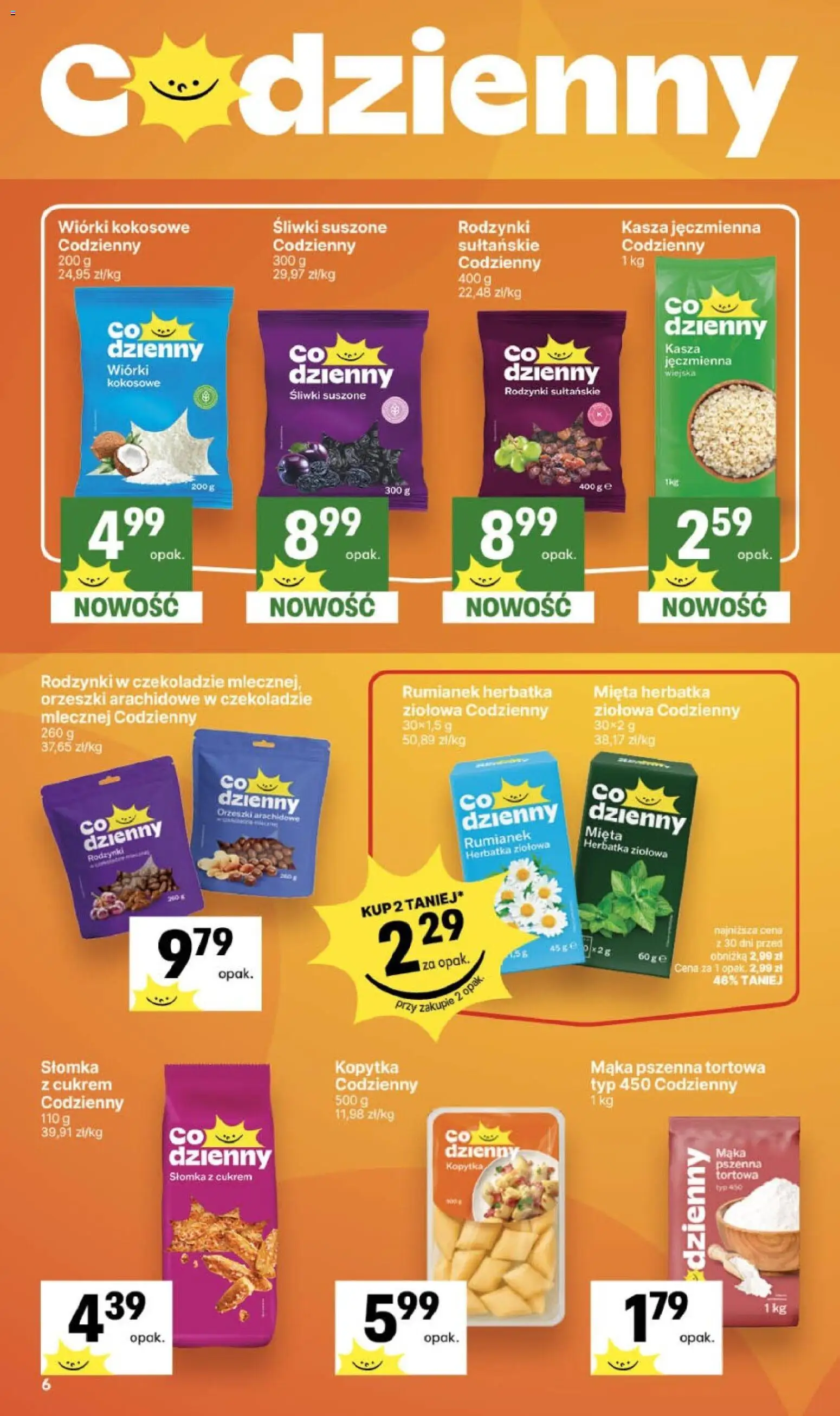 Delikatesy Centrum gazetka od 24.09.2026 | Strona: 6 | Produkty: Mięta, Rodzynki w czekoladzie, Orzeszki, Orzeszki arachidowe w czekoladzie