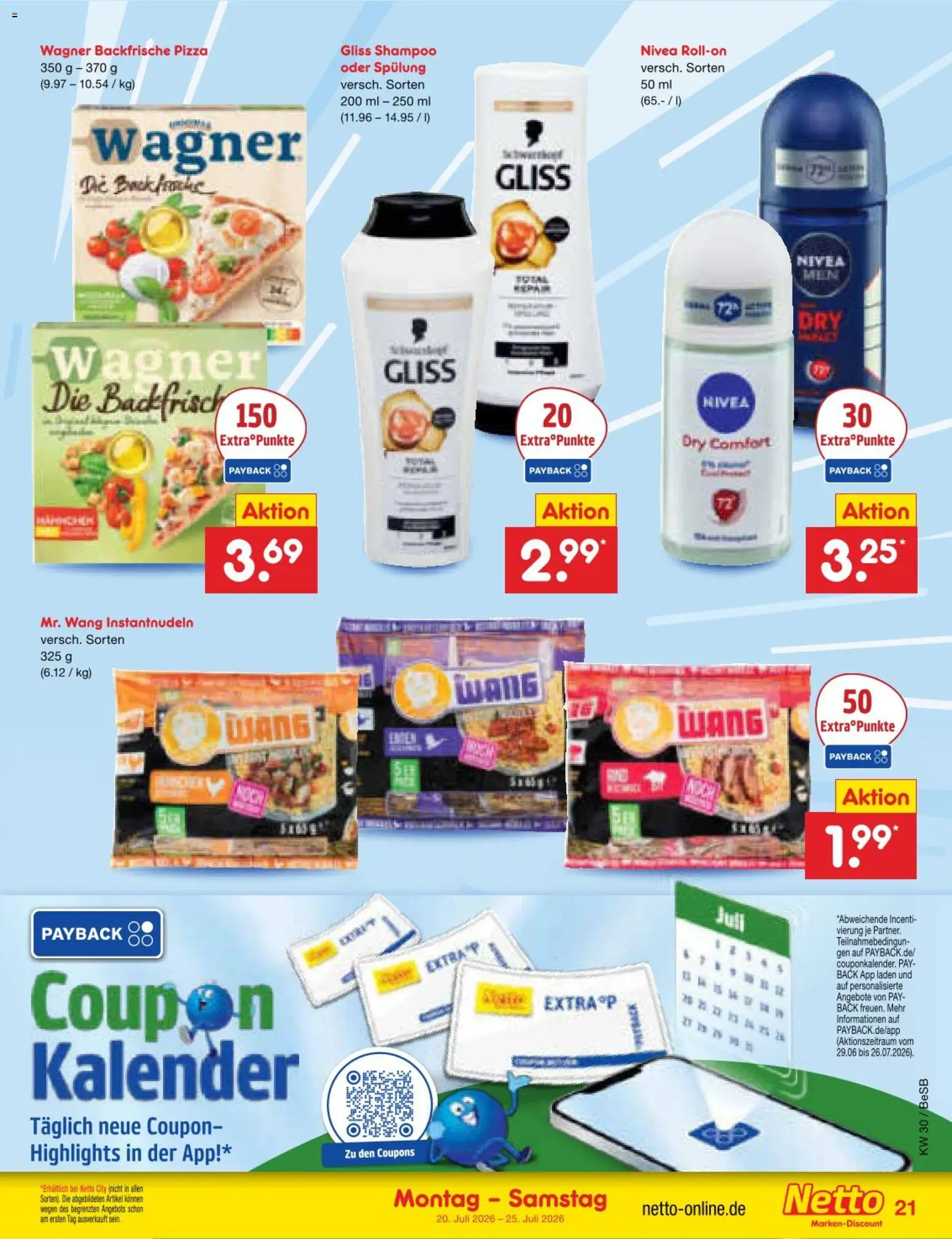 Netto Marken-Discount Prospekt – gültig ab 20.07.2026 | Seite: 37 | Produkte: Shampoo, Spülung, Pizza