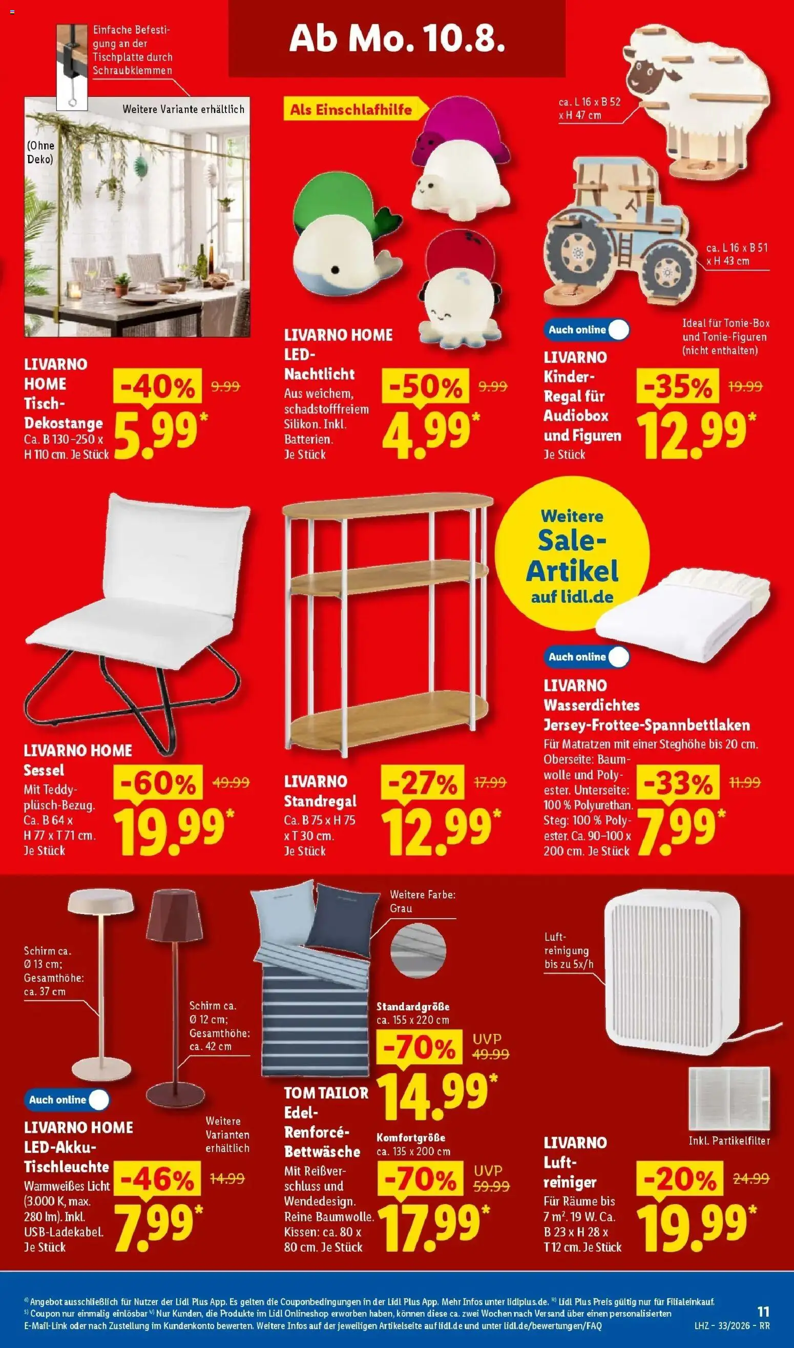 Lidl Prospekt Zülpich – gültig ab 10.08.2026 | Seite: 27 | Produkte: Luftreiniger, Kissen, Sessel, Bettwäsche