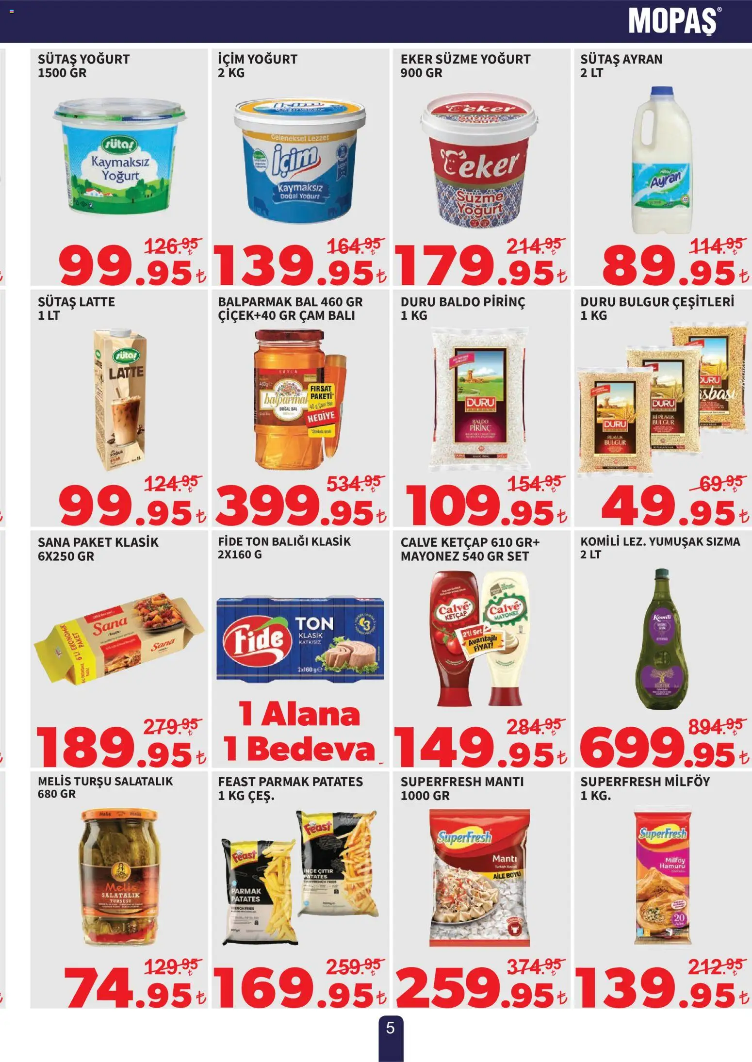 Mopaş Katalog - 16.06.2026 tarihinden itibaren geçerlidir | Sayfa: 5 | Ürünler: Pirinç, Salatalık, Patates, Mayonez