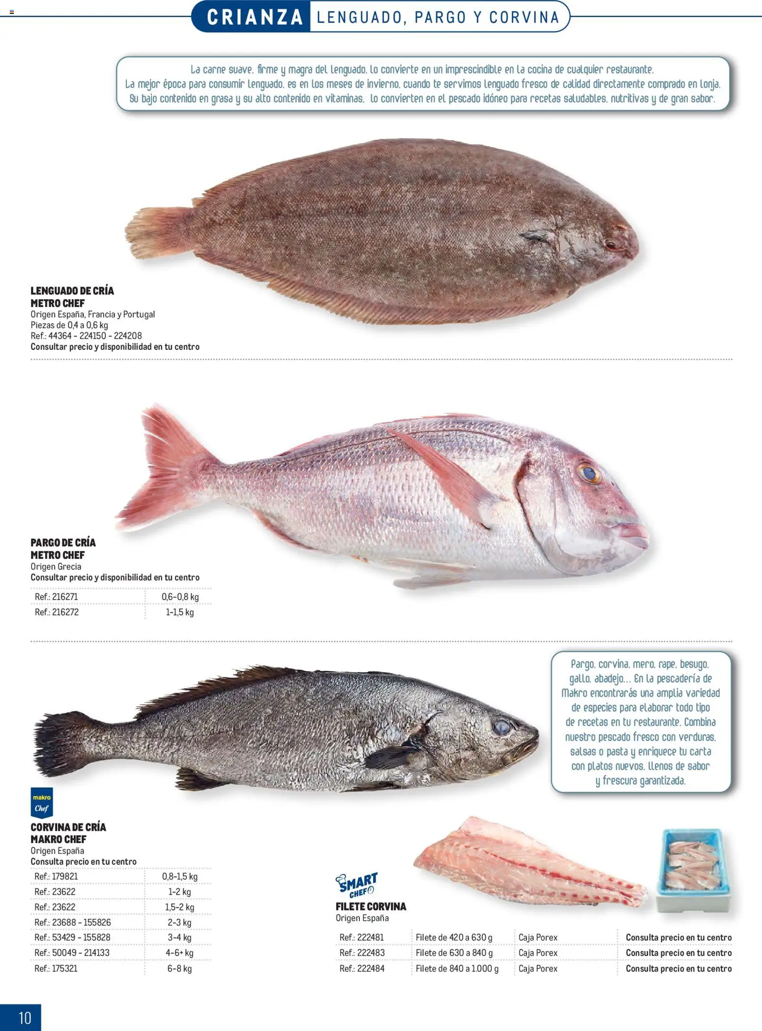 Makro Pescados │ válido desde el 06/07/2026 | Página: 10 | Productos: Pescado, Pasta, Cocina, Filete