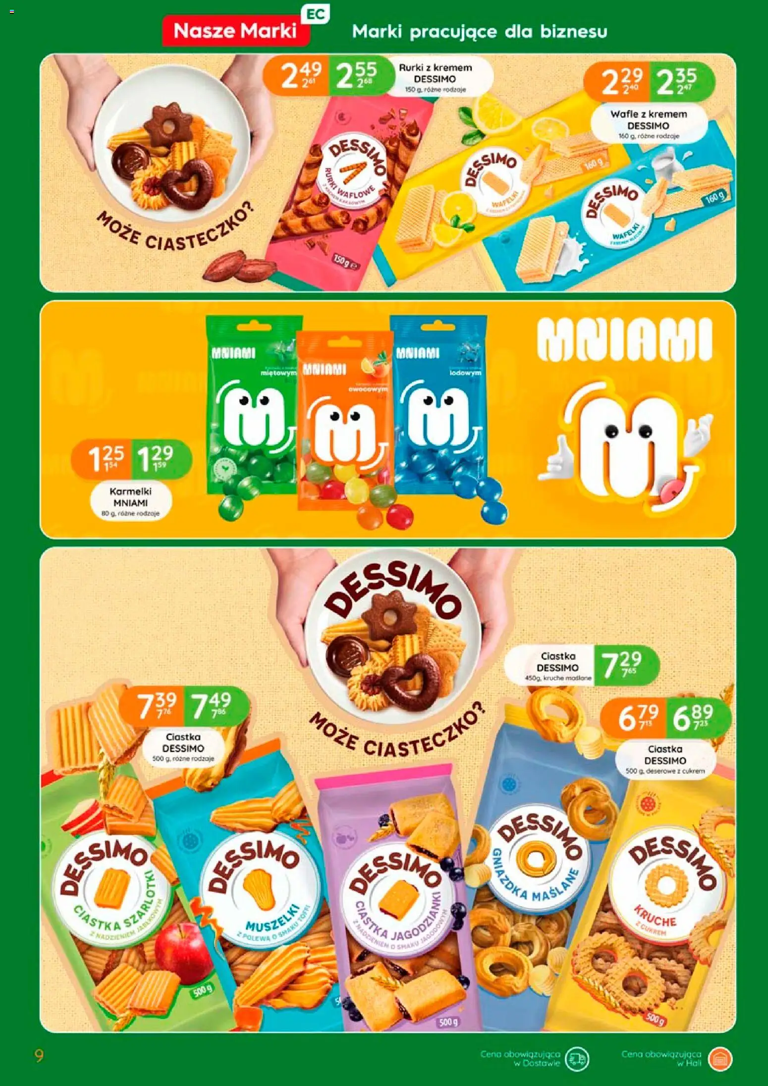 Eurocash gazetka od 17.09.2026 | Strona: 9 | Produkty: Gniazdka, Rurki z kremem, Wafle, Ciastka
