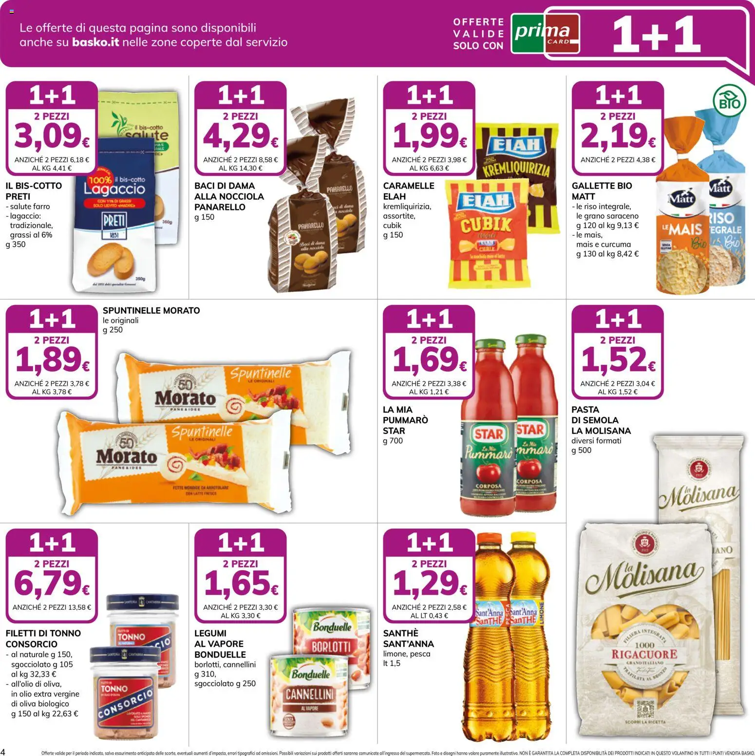 Volantino Basko del 13/10/2026 | Pagina: 4 | Prodotti: Caramelle, Cannellini, Pesca, Farro