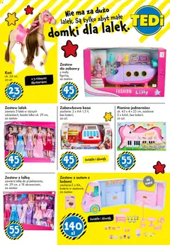 Pogląd oferty "TEDi gazetka" - ważna od 23.10.2026 | Strona: 18 | Produkty: Baterie, Lalka, Jednorożec