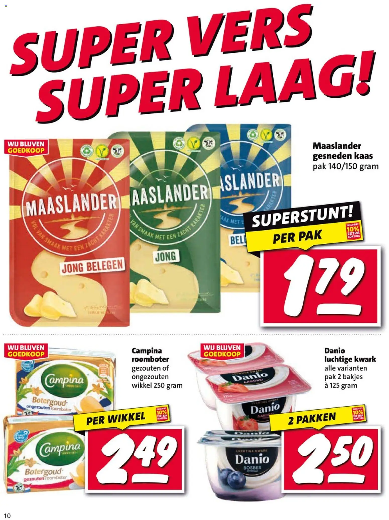{H1} | Pagina: 10 | Producten: Kaas, Kwark, Roomboter