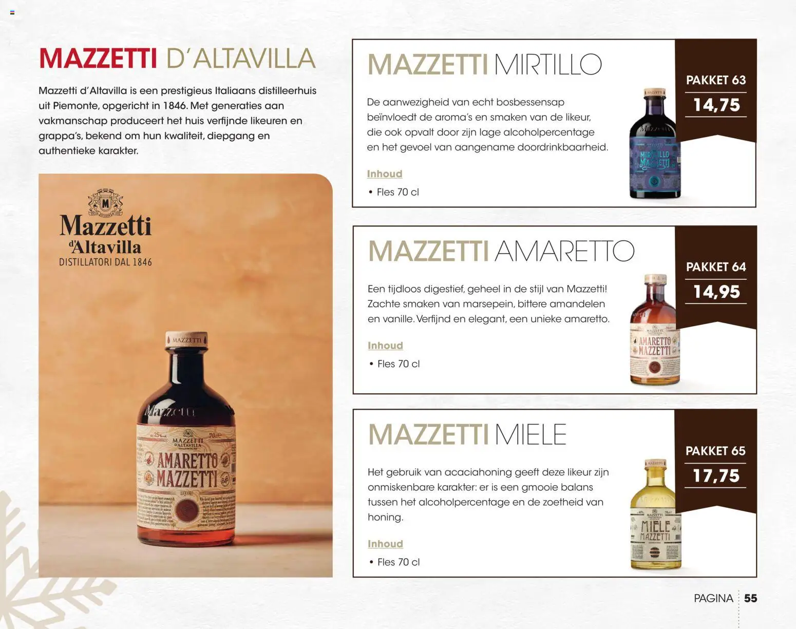 {H1} | Pagina: 55 | Producten: Fles, Amaretto, Amandelen