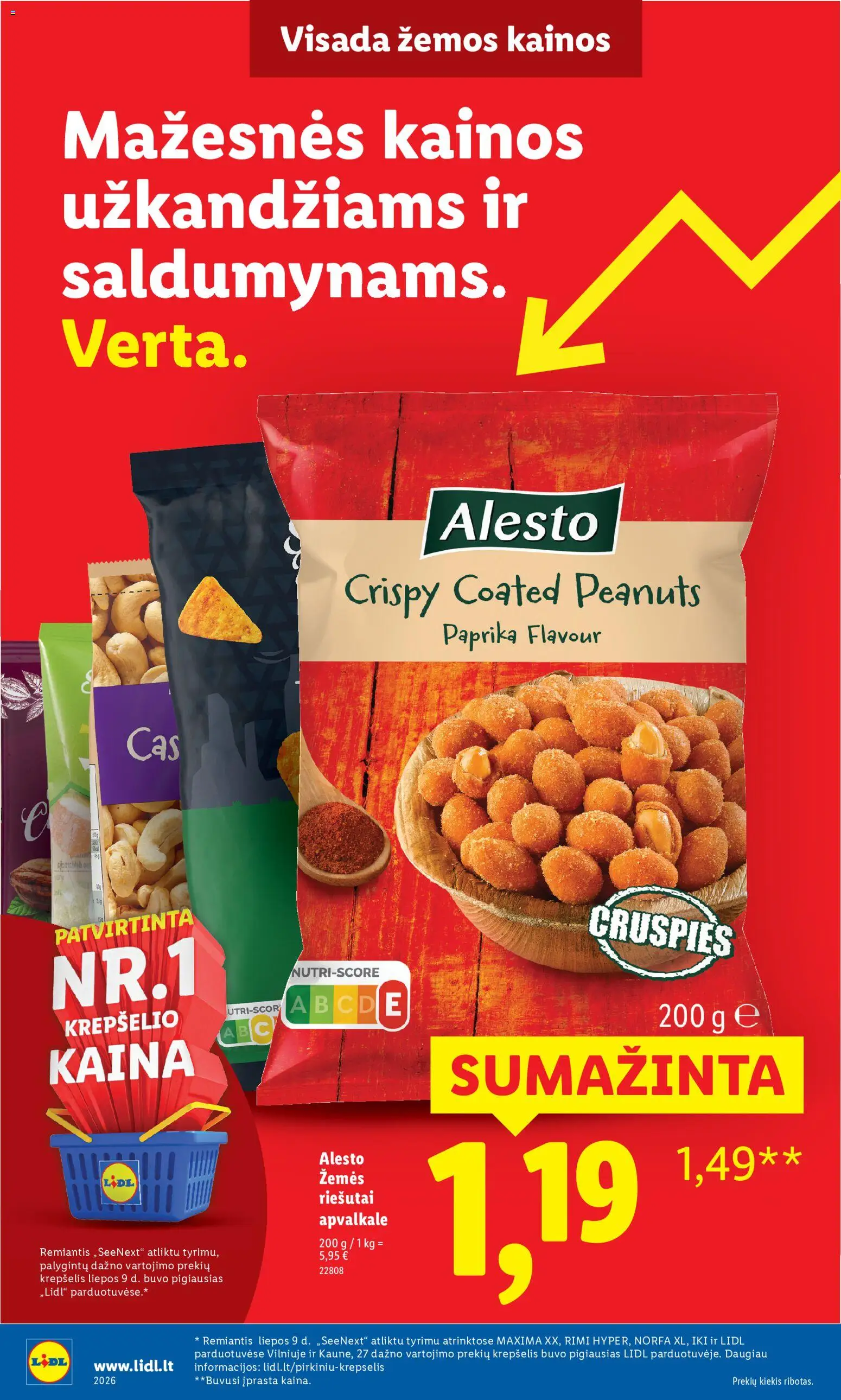 LIDL akcijos nuo 2026.08.17 | Puslapis: 12 | Prekių: Riešutai, Paprika, Krepšelis