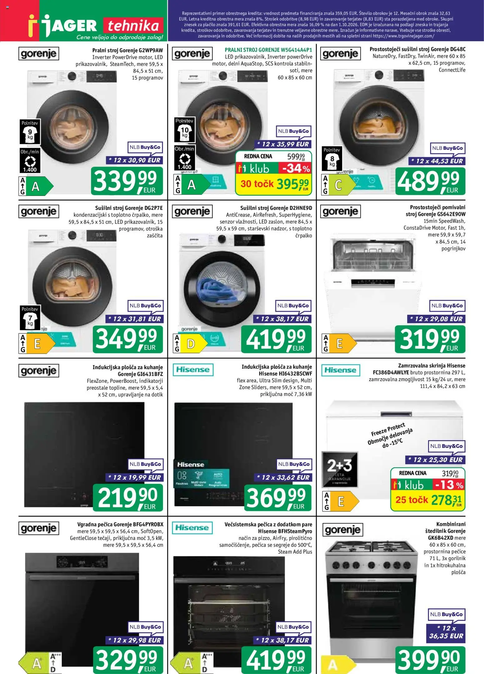 Novi Jager katalog ponudbe – veljaven od 14.10.2026 | Stran: 13 | Izdelki: Susilni stroj, Pecica, Vgradna pečica, Štedilnik