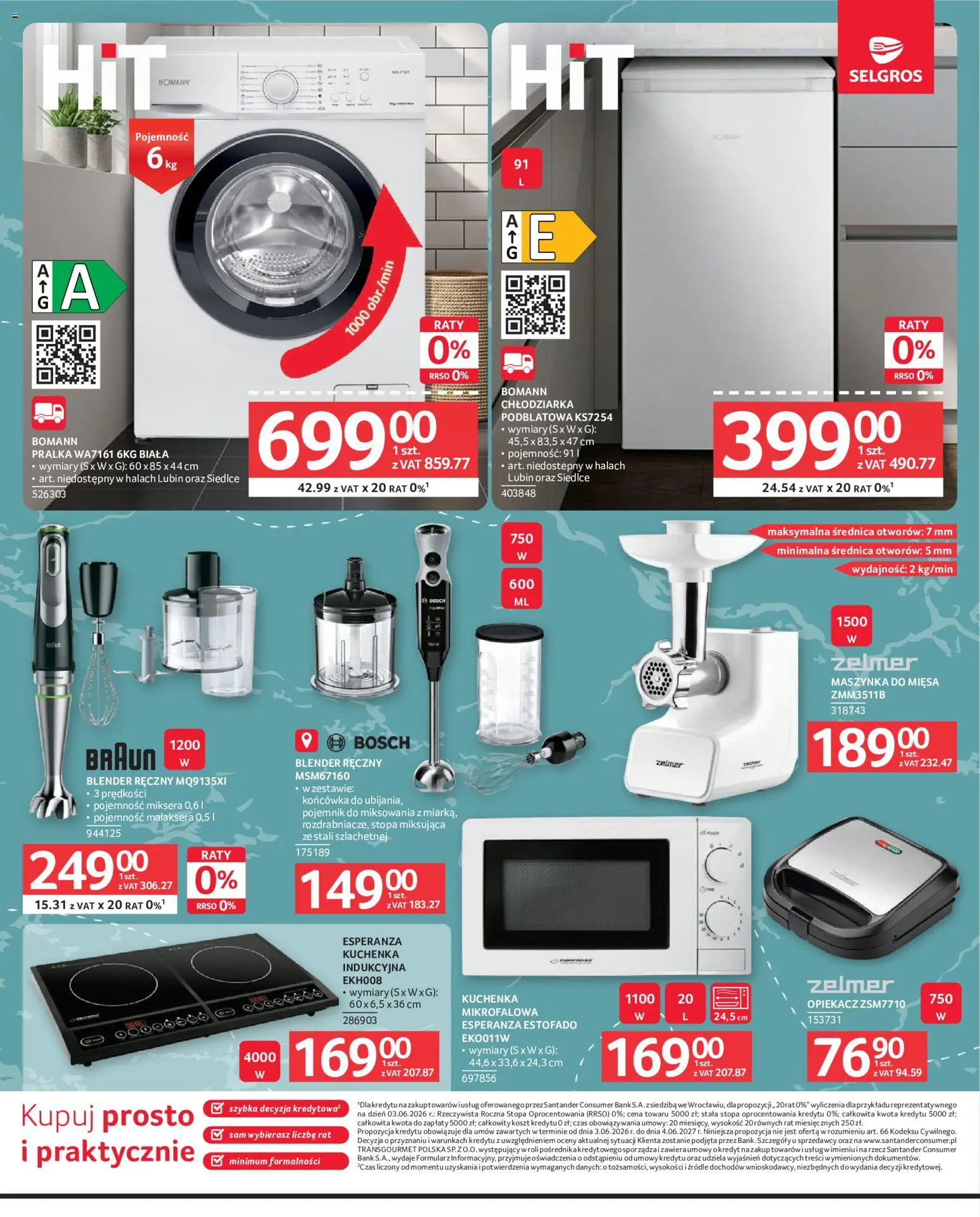 Selgros cash&carry gazetka - Oferta przemysłowa od 16.07.2026 | Strona: 10 | Produkty: Blender ręczny, Pralka, Kuchenka, Opiekacz