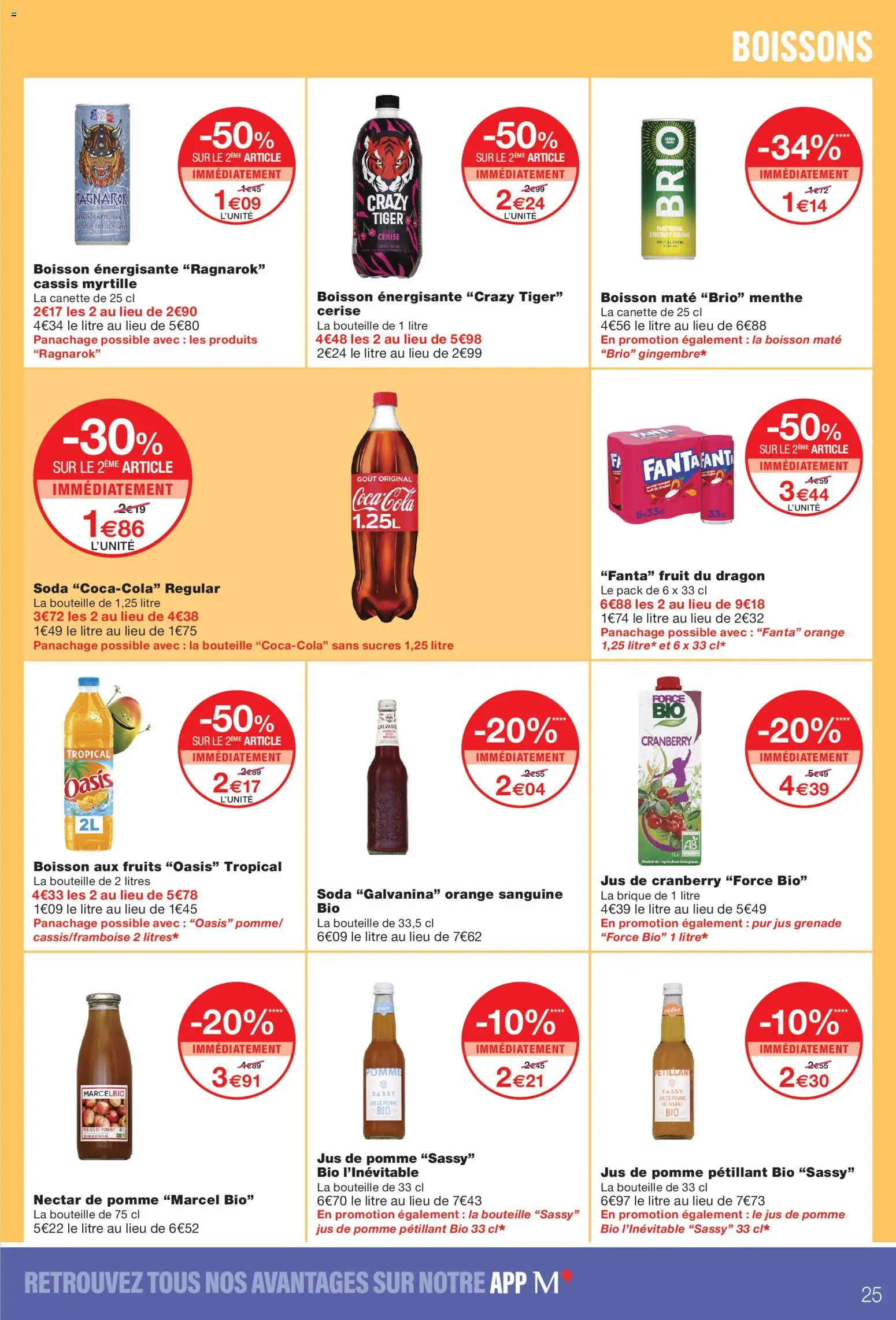{H1} | Page: 25 | Produits: Menthe, Boissons, Pomme, Boisson énergisante