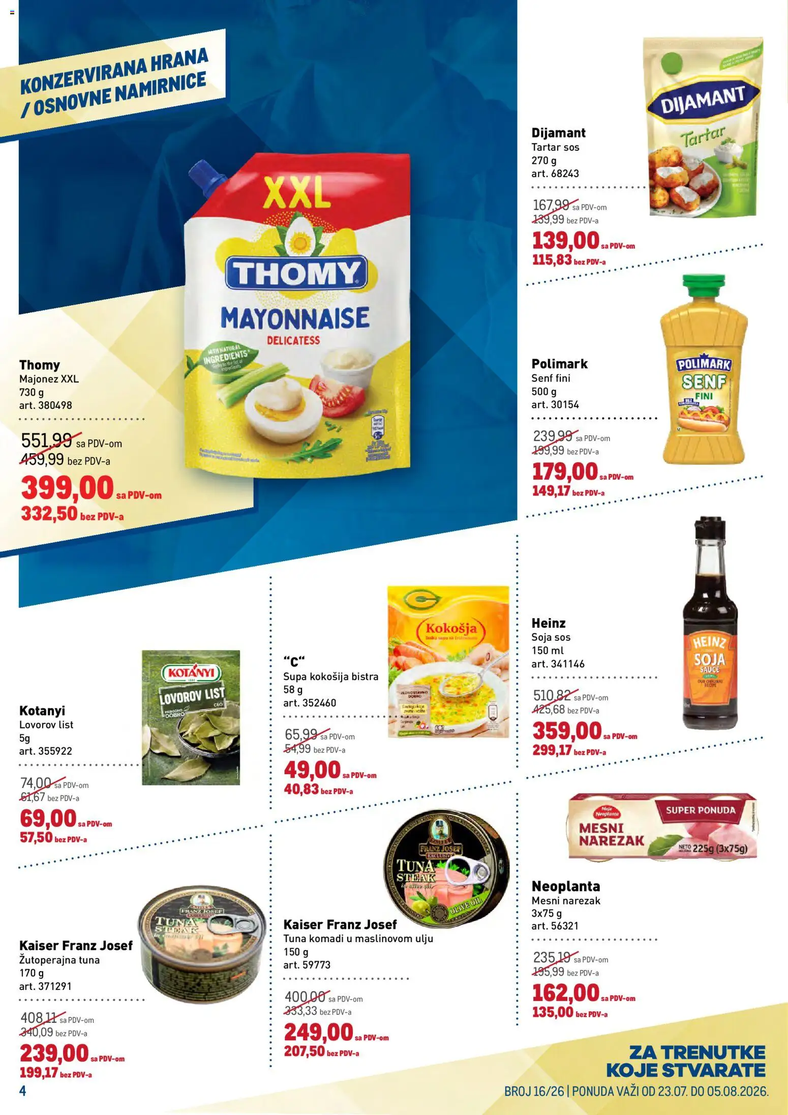 Metro katalog - važi od 23.07.2026 | Strana: 4 | Proizvode: Tuna steak, Senf, List, Namirnice