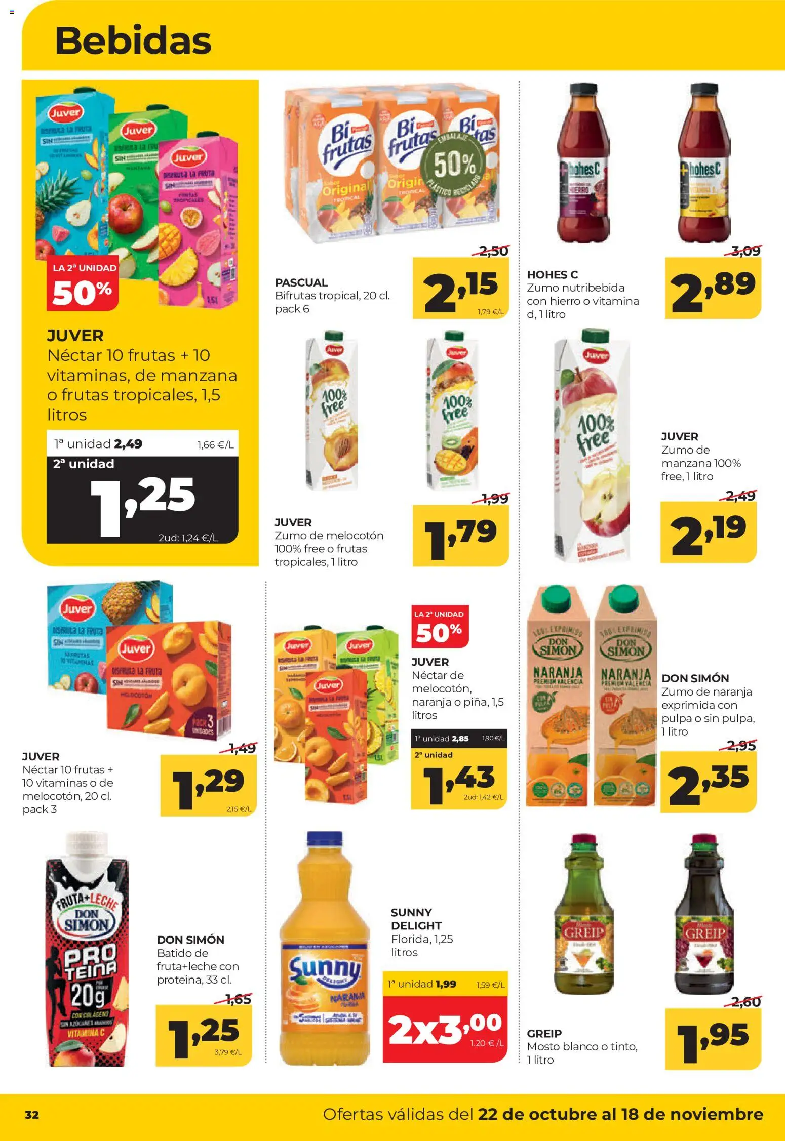 Alimerka folleto Castilla y León │ válido desde el 22/10/2026 | Página: 34 | Productos: Fruta, Manzana, Zumo de naranja, Néctar
